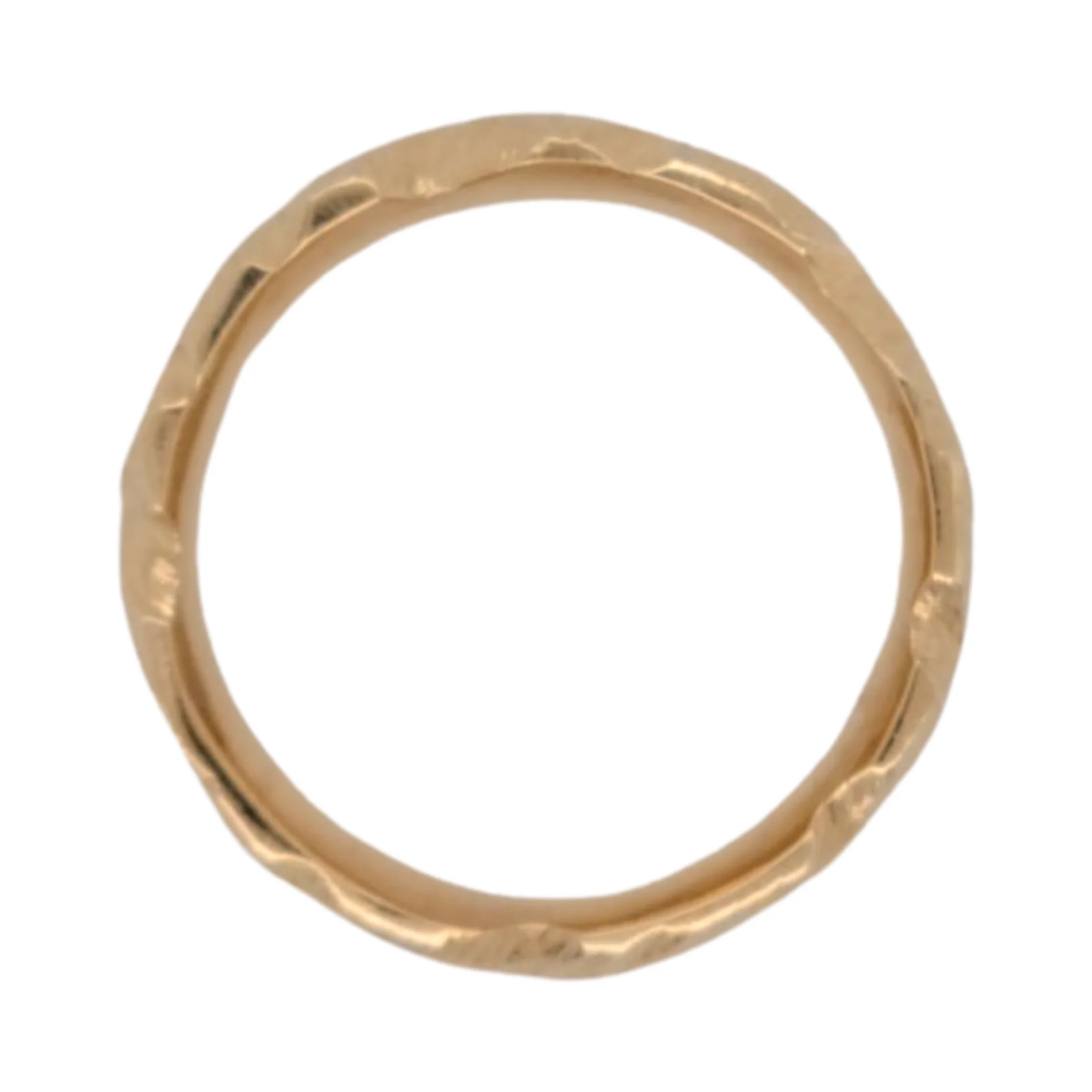 10k Yellow Etched 5mm Wide Wedding Band - Image 8