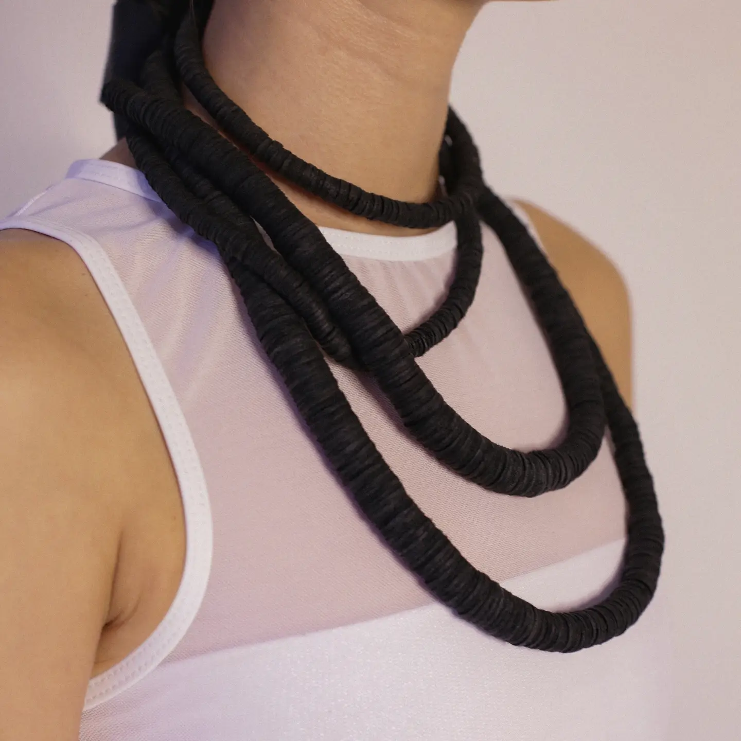 Extra Long Leather Necklace - Image 2
