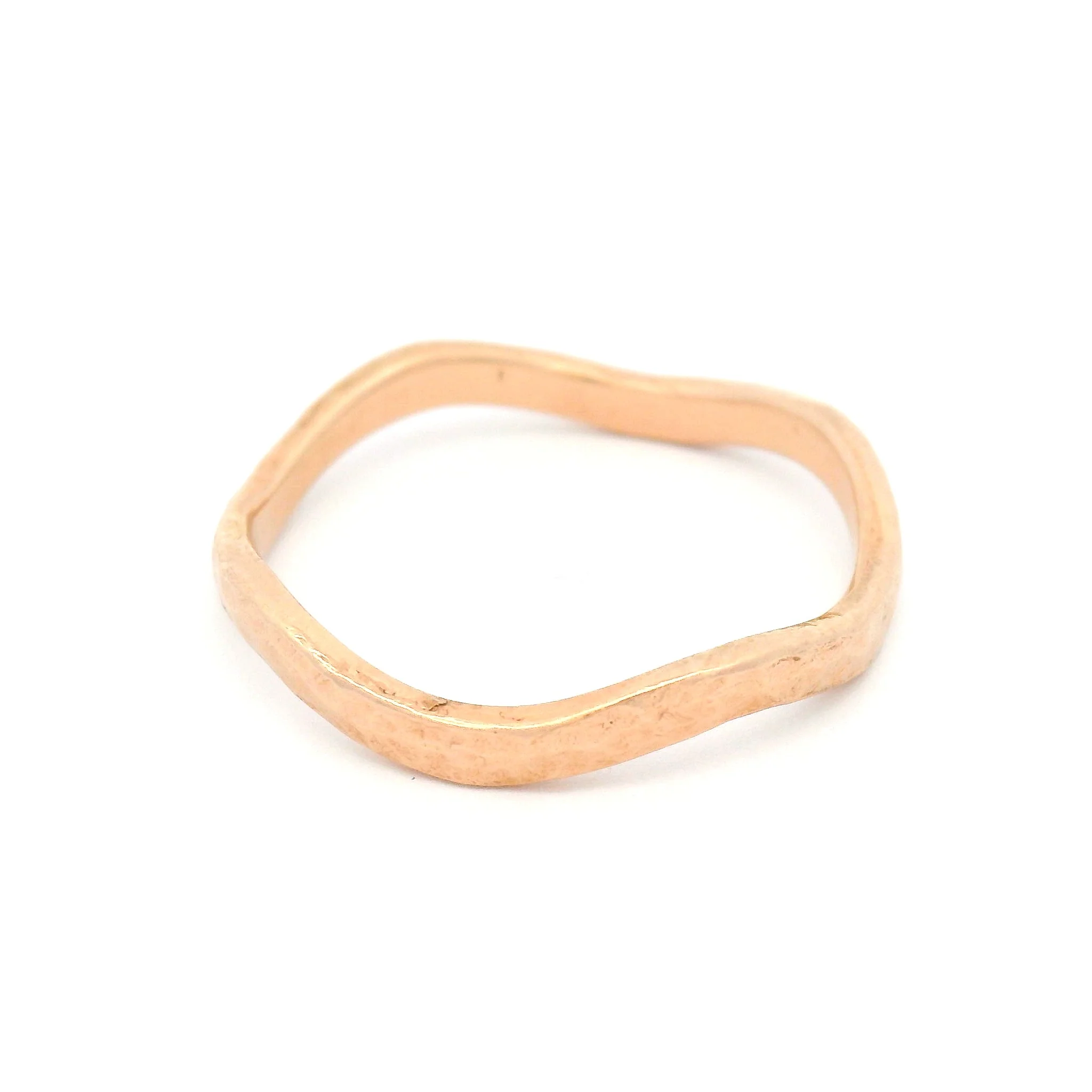 14k Rose Hammered 2mm Wave Band - Image 2