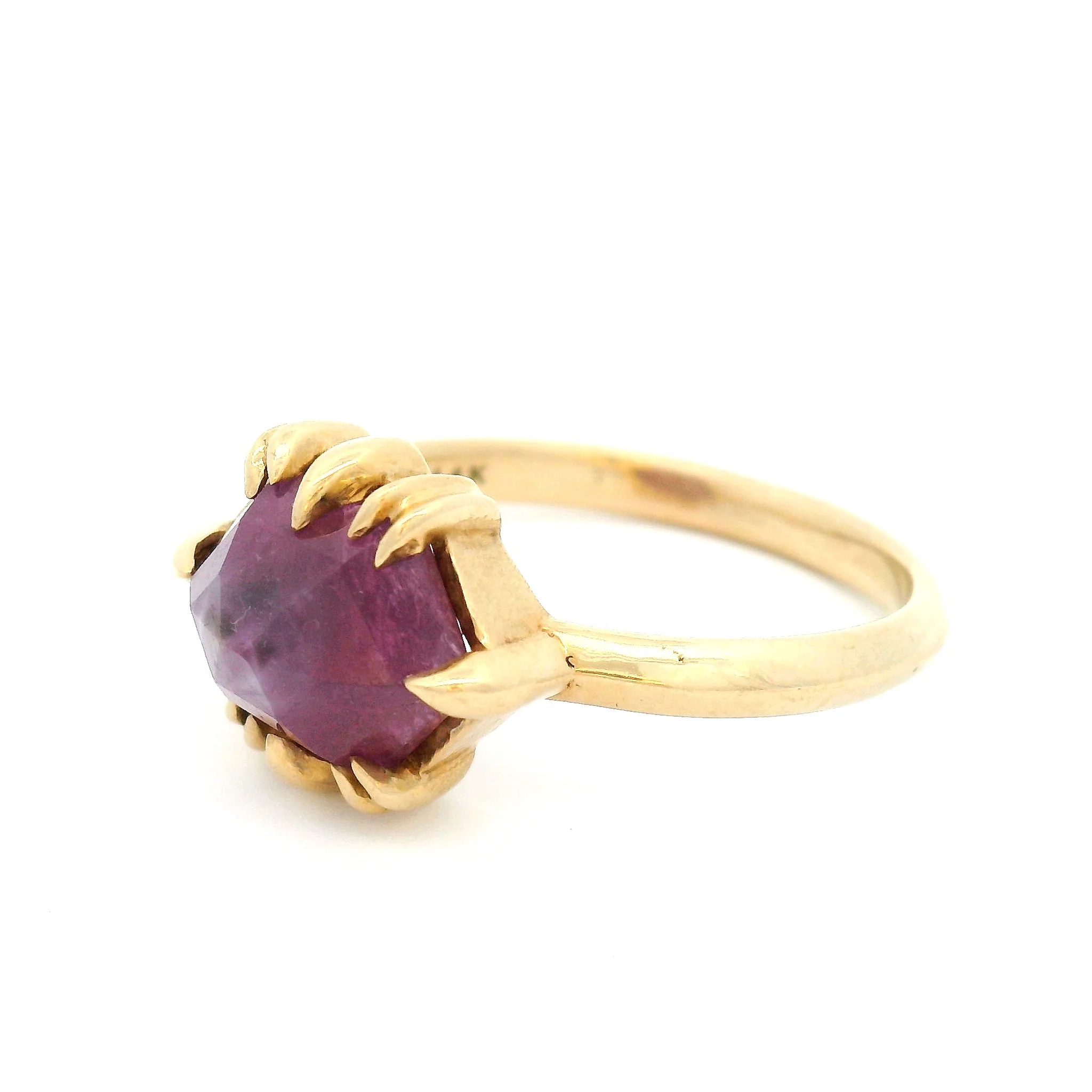 14k Yellow Gold Claw Set Solitaire with 3.43ct Rose-Cut Ruby - Image 2