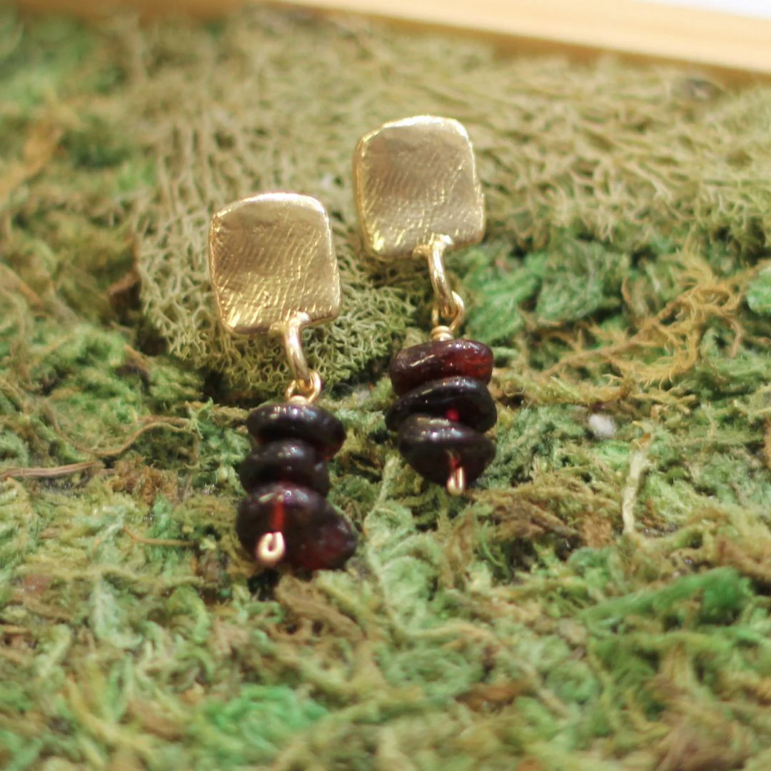 Garnet Drop Earrings - Image 2
