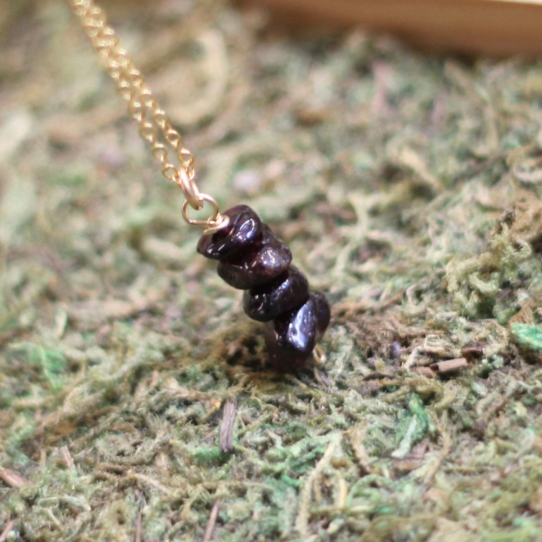 Garnet Drop Necklace - Image 3