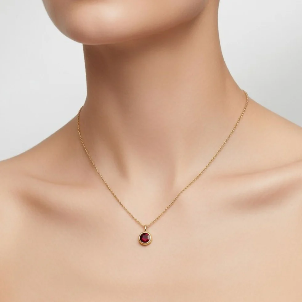 Garnet January Birthstone Necklace - Image 2