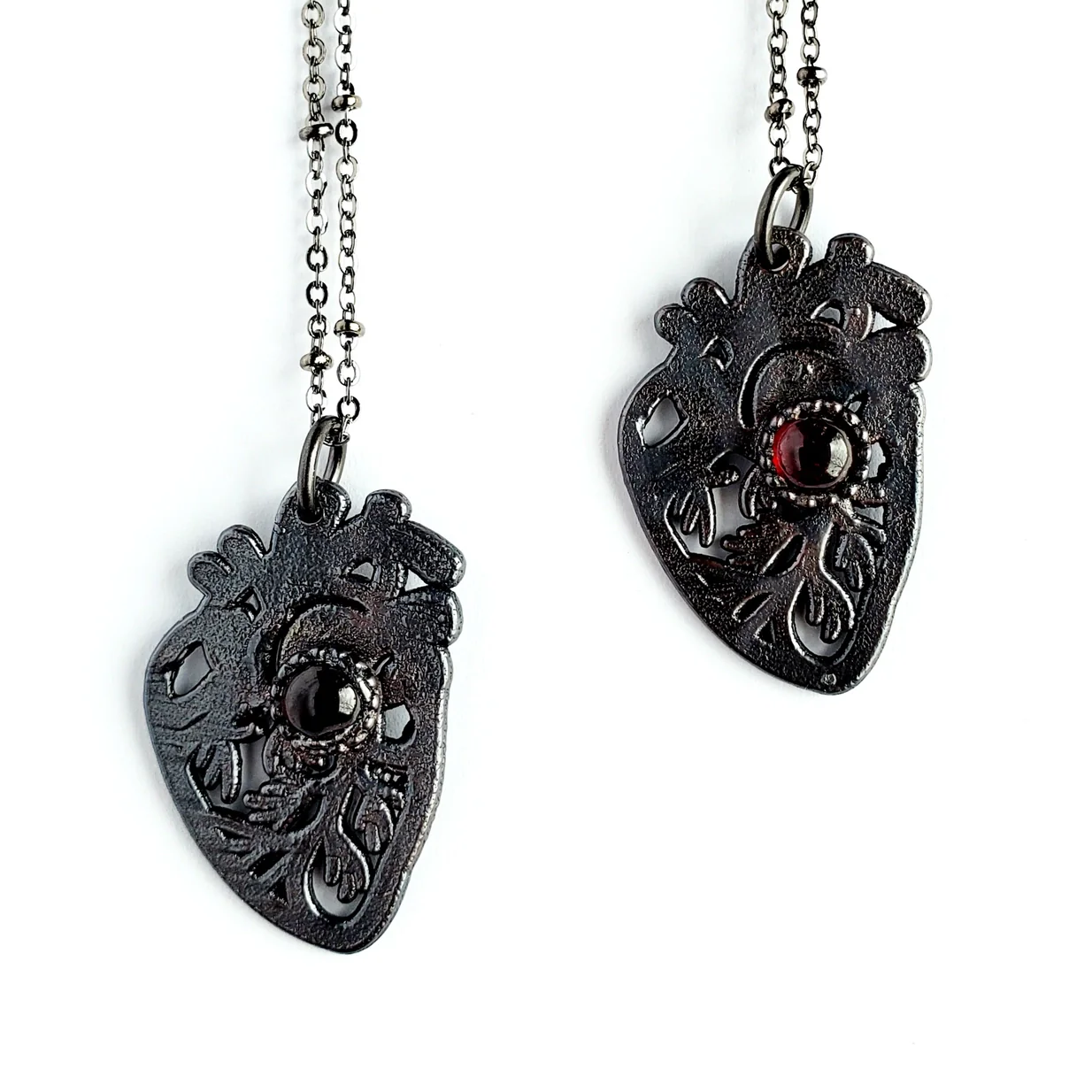 Garnet Sacred Heart Necklace - Image 2