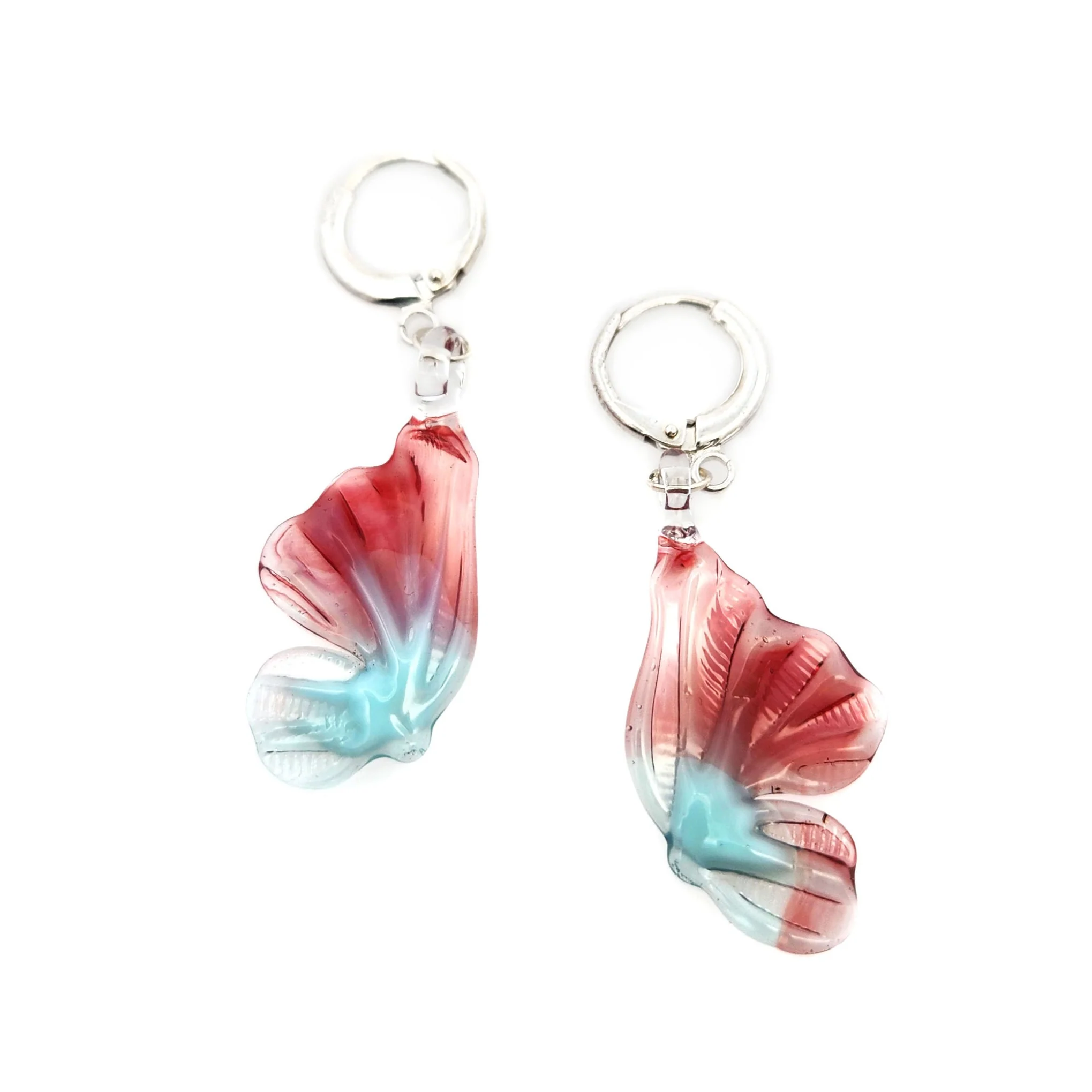 Glass Butterfly Wing Earrings - Image 2