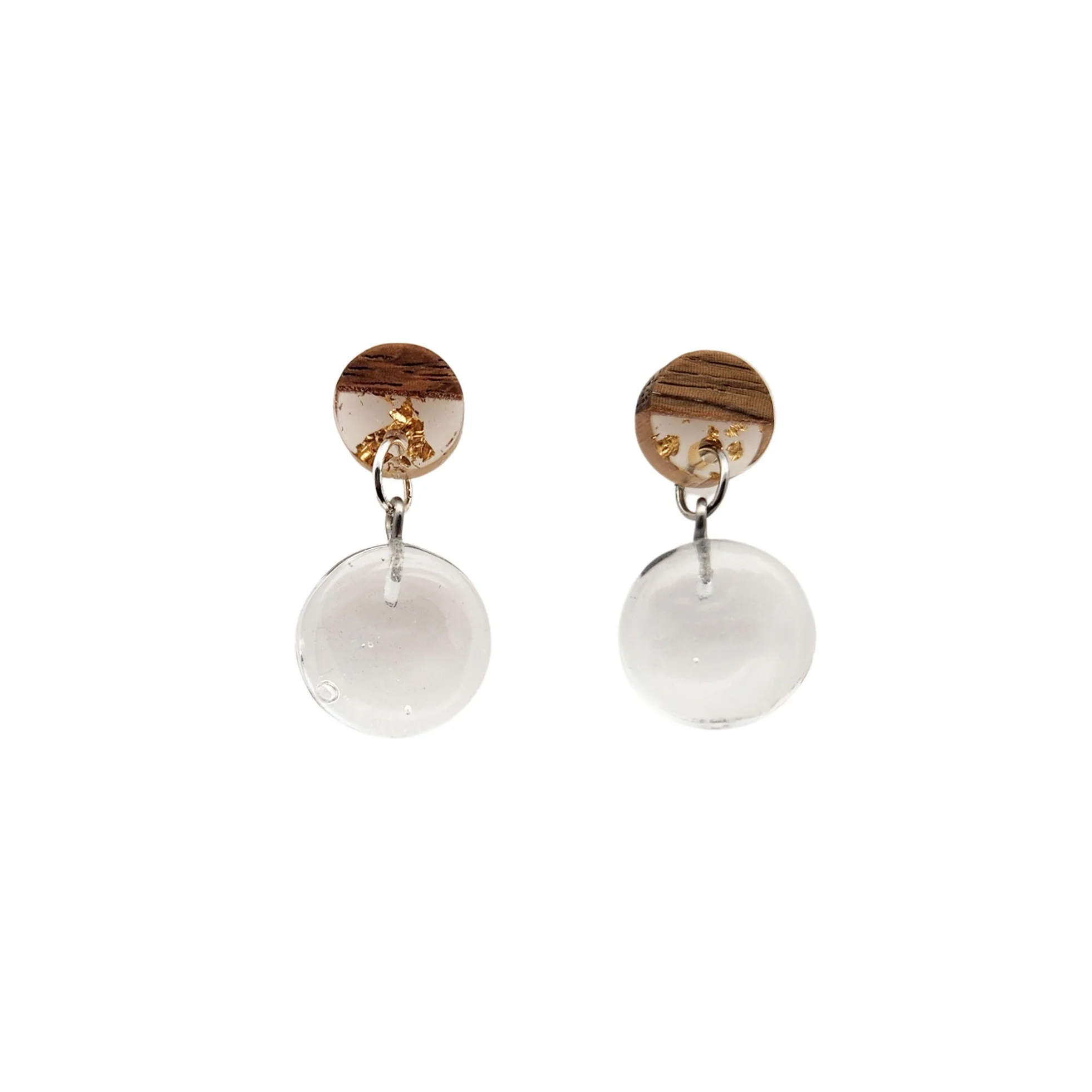 Glass Circle Drop Earrings