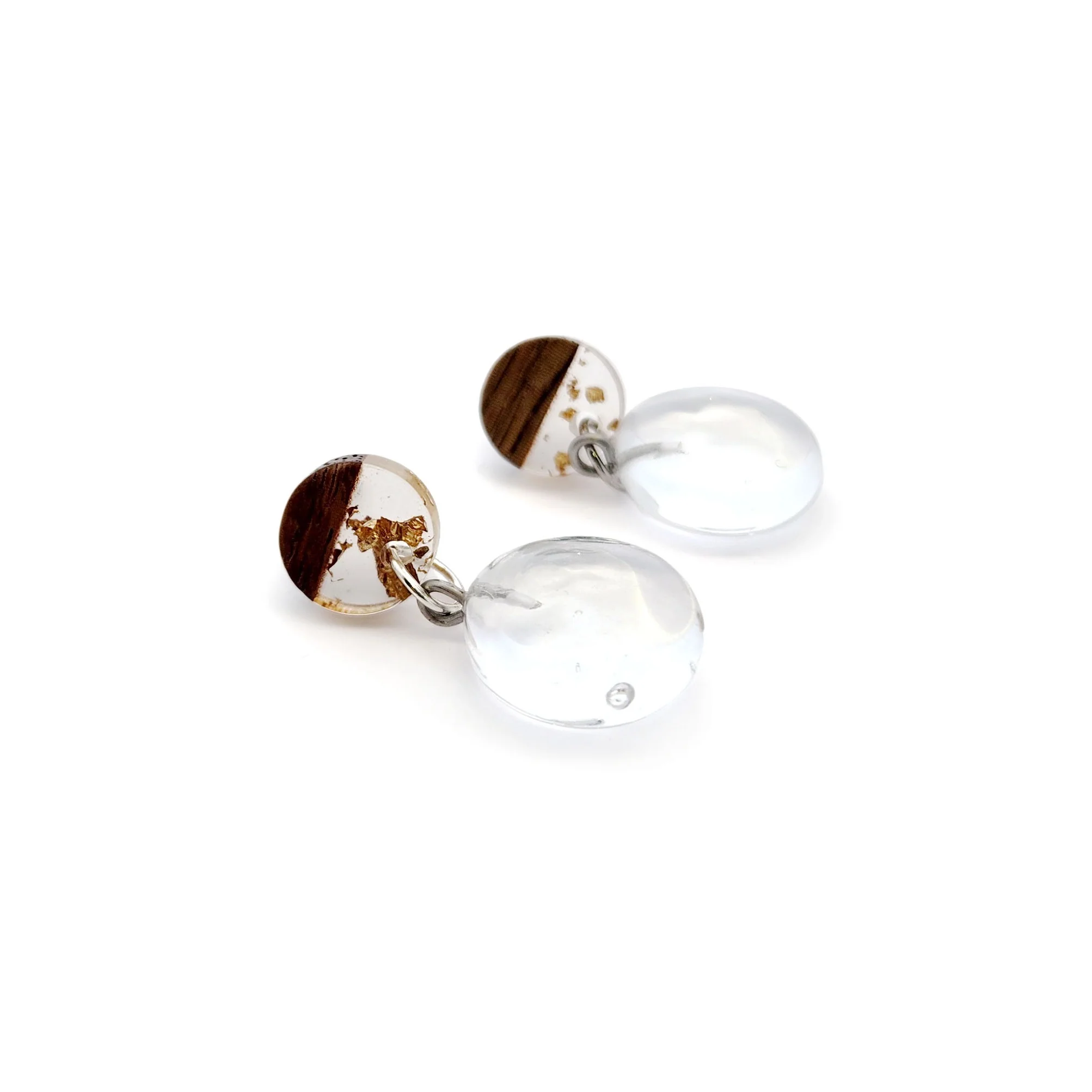 Glass Circle Drop Earrings - Image 2