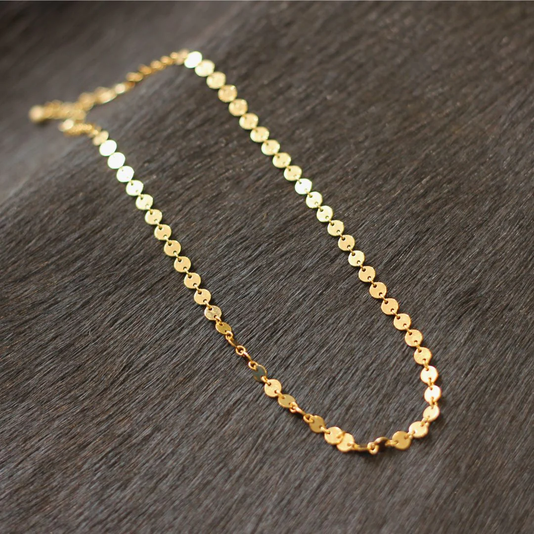 Gold-Filled Coin Chain Necklace - Image 2