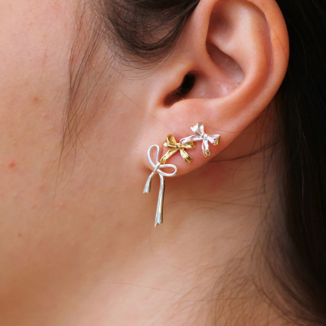 Large Bow Stud Earrings - Image 2