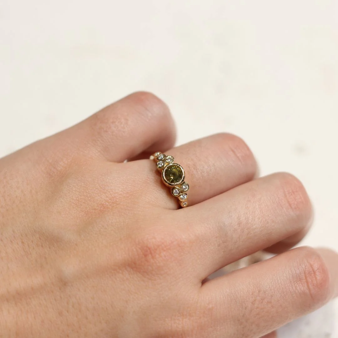 Green Sapphire Bezel Ring - Image 3