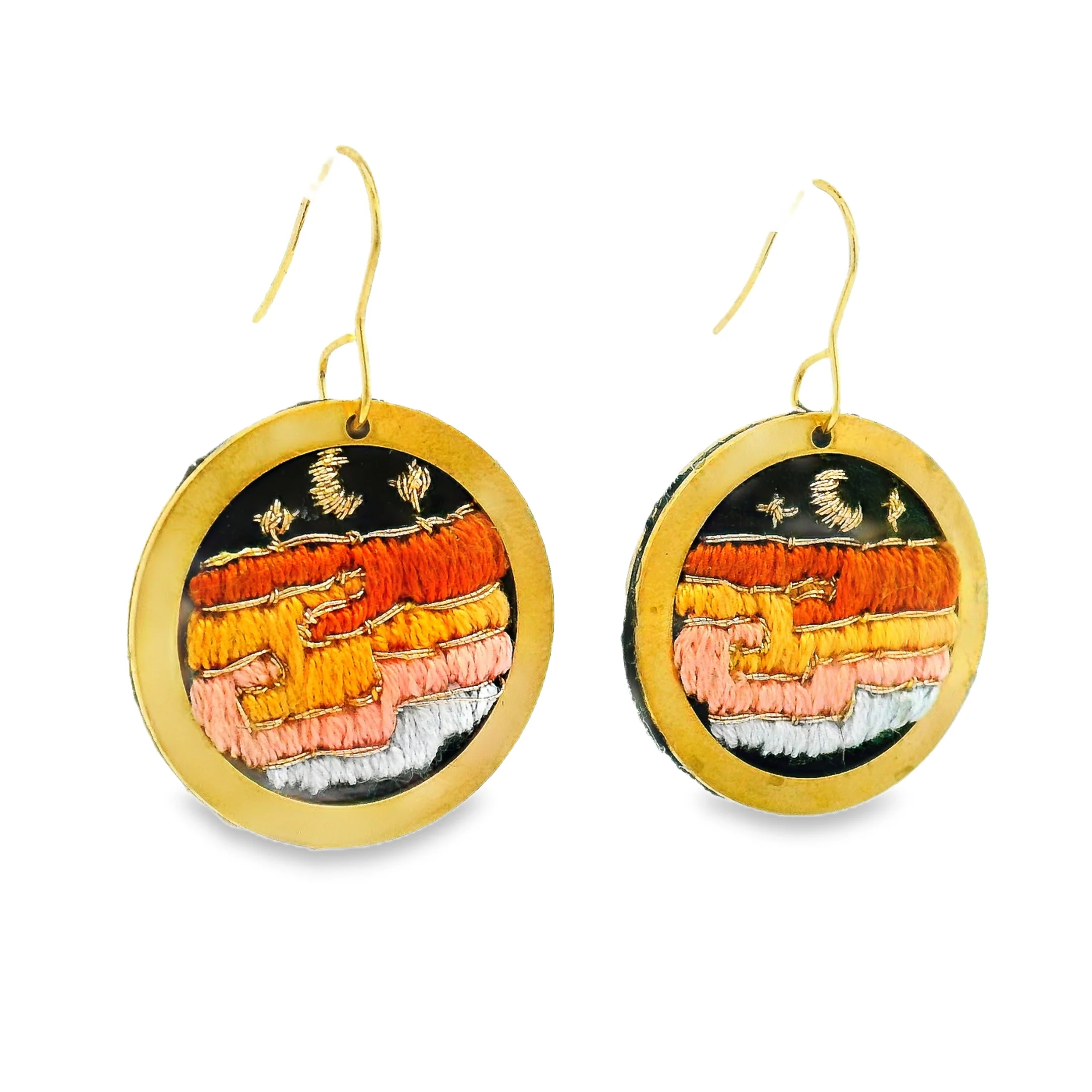 Hand Embroidered Desert Earring - Image 3