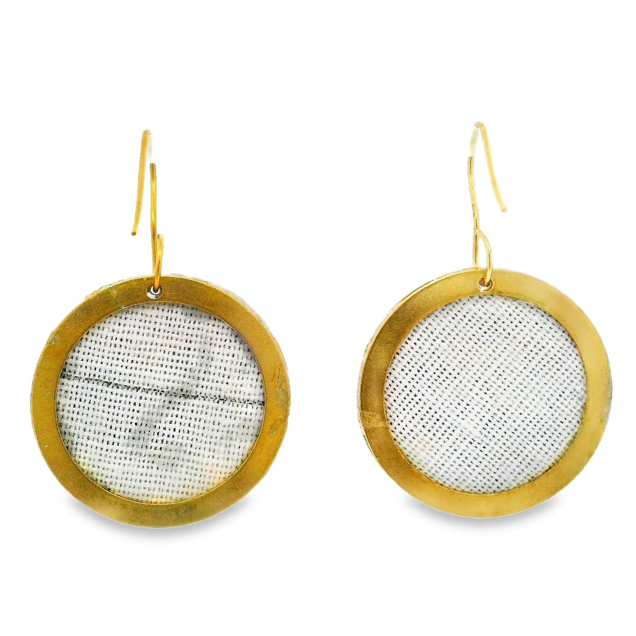 Hand Embroidered Sunset Landscape Mountain Earrings - Image 4