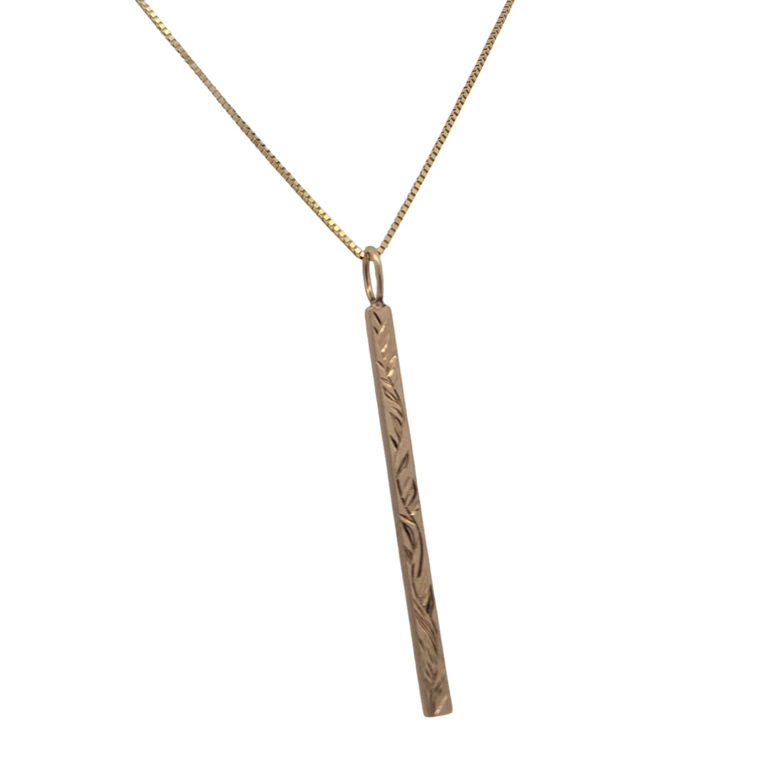 Hand Engraved Vine Bar Necklace - Image 2