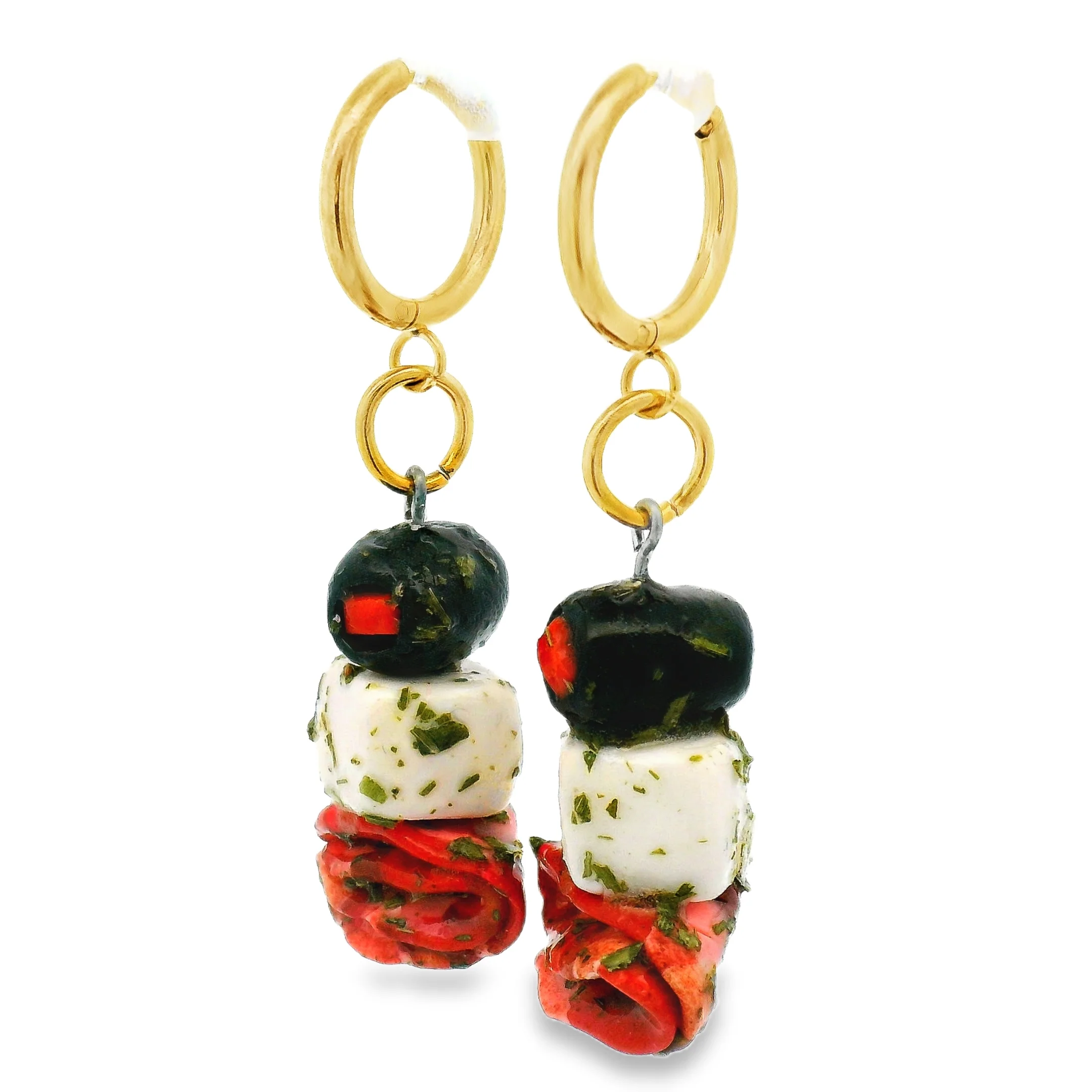 Handmade 3 Piece Antipasto Earrings - Black Olive - Image 2