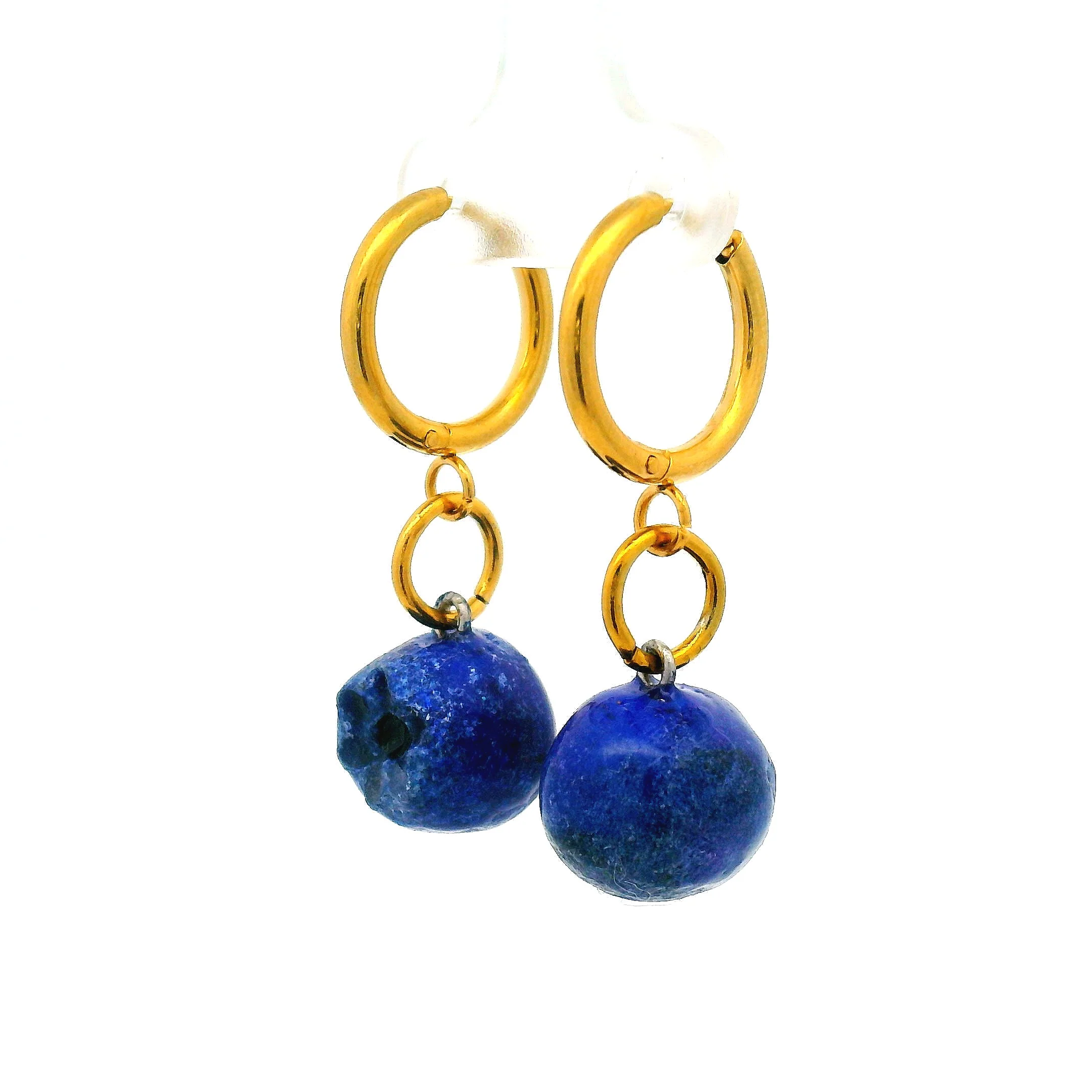 Handmade Blueberry Drop Earrings - Image 2