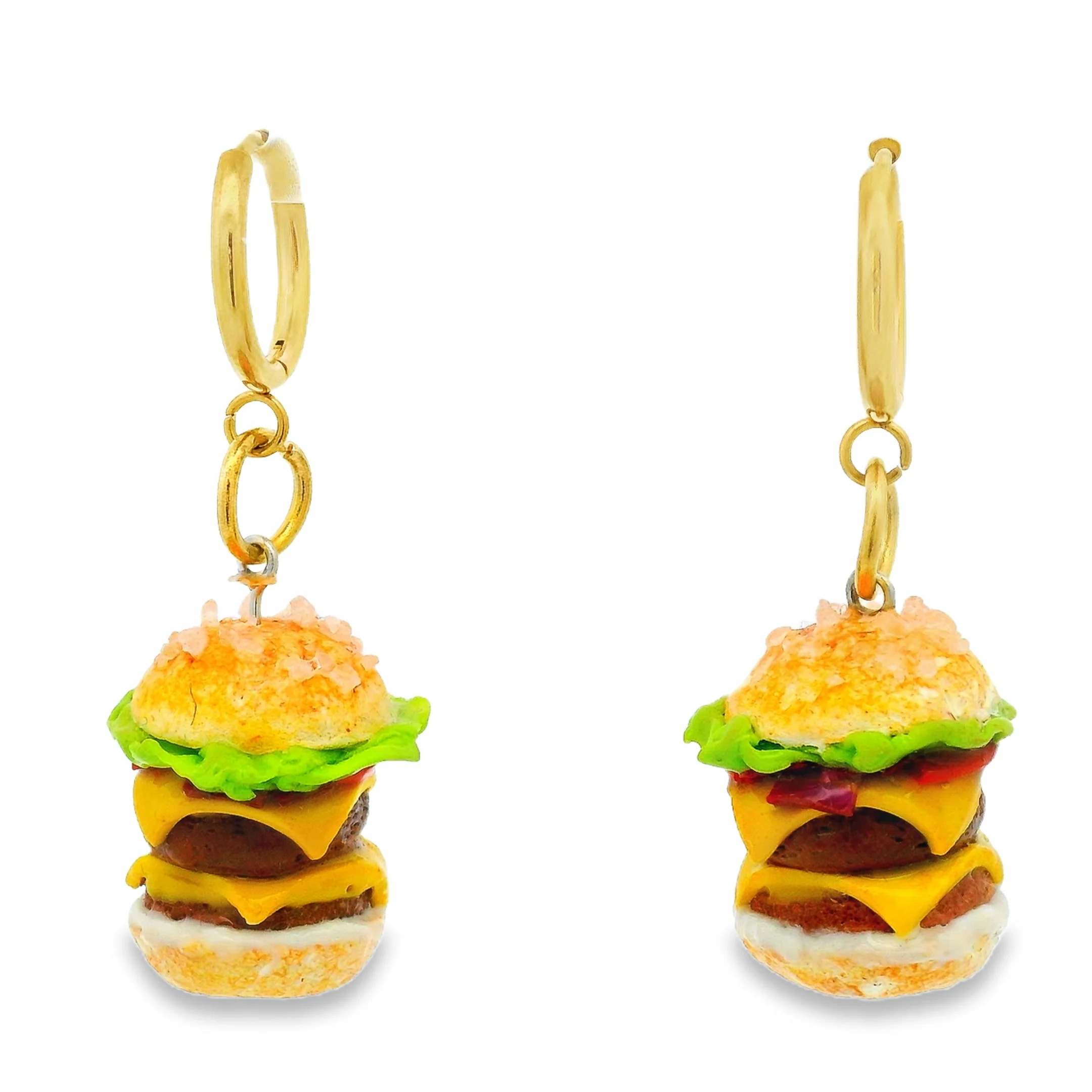 Handmade Double Cheeseburger Earrings - Image 4