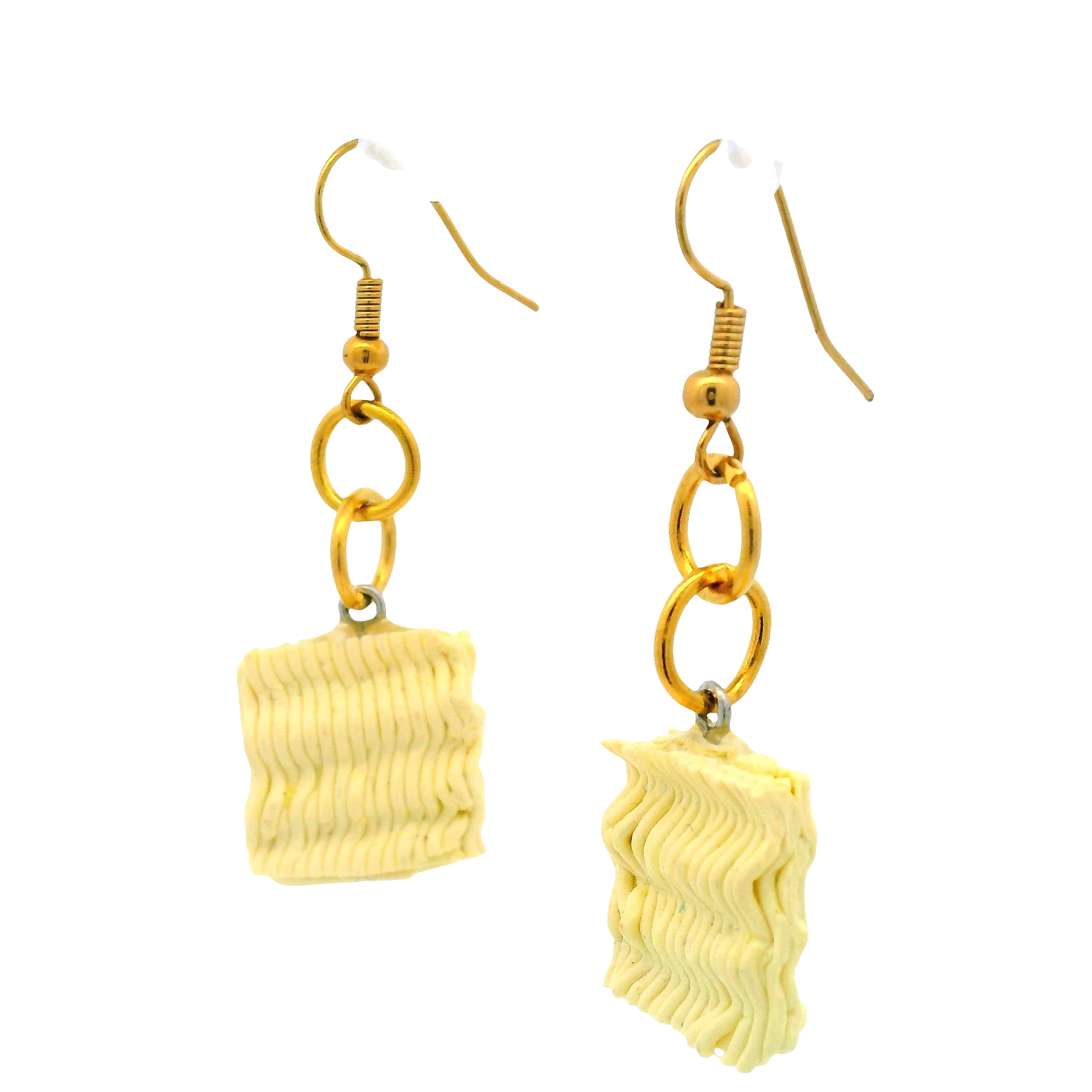 Handmade Dried Ramen Noodle Earrings - Image 2
