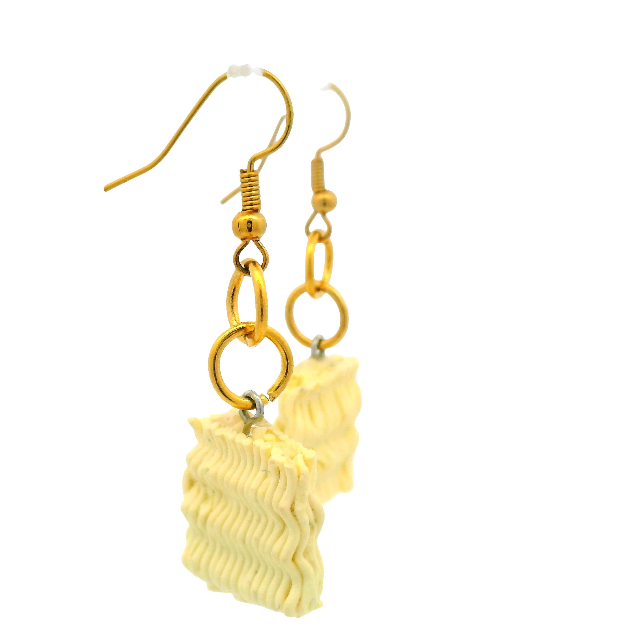 Handmade Dried Ramen Noodle Earrings - Image 3