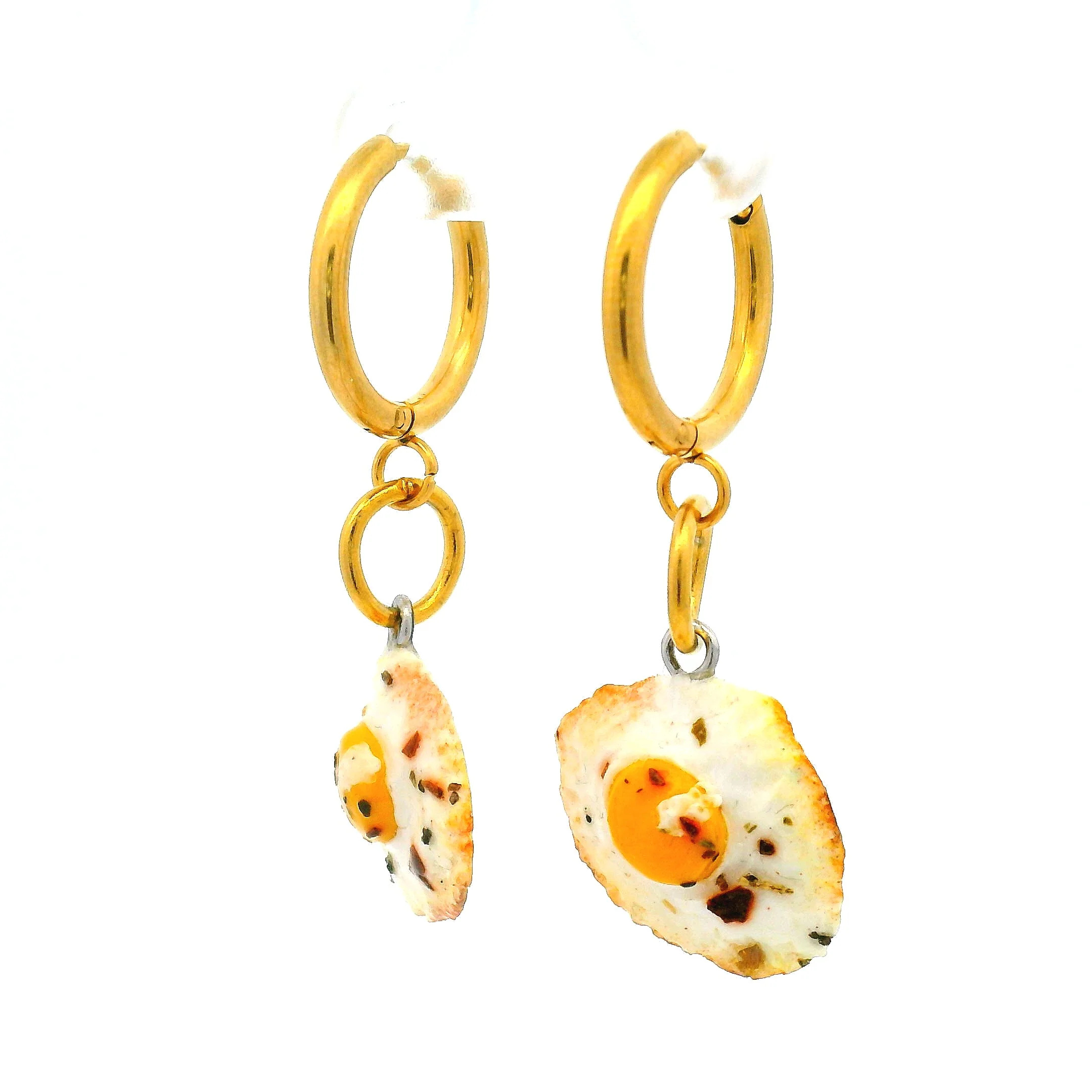 Handmade Fried Egg Earrings - Image 2