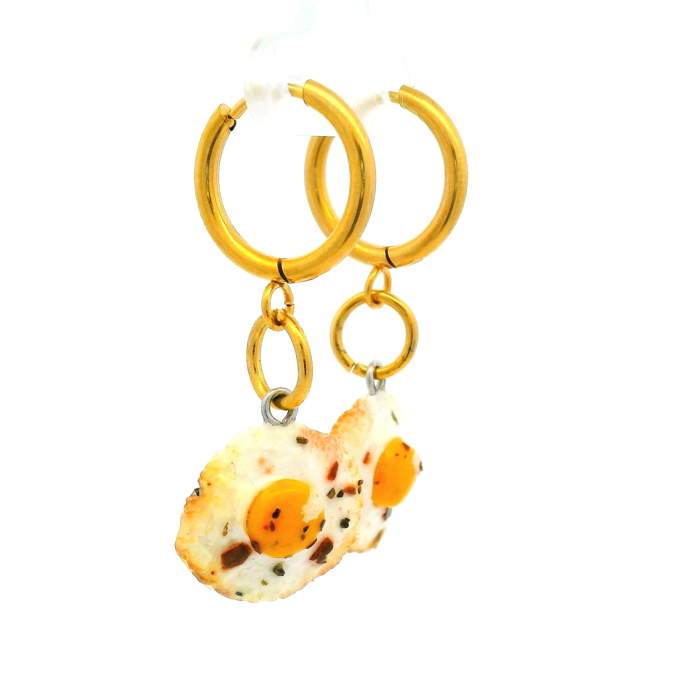 Handmade Fried Egg Earrings - Image 3