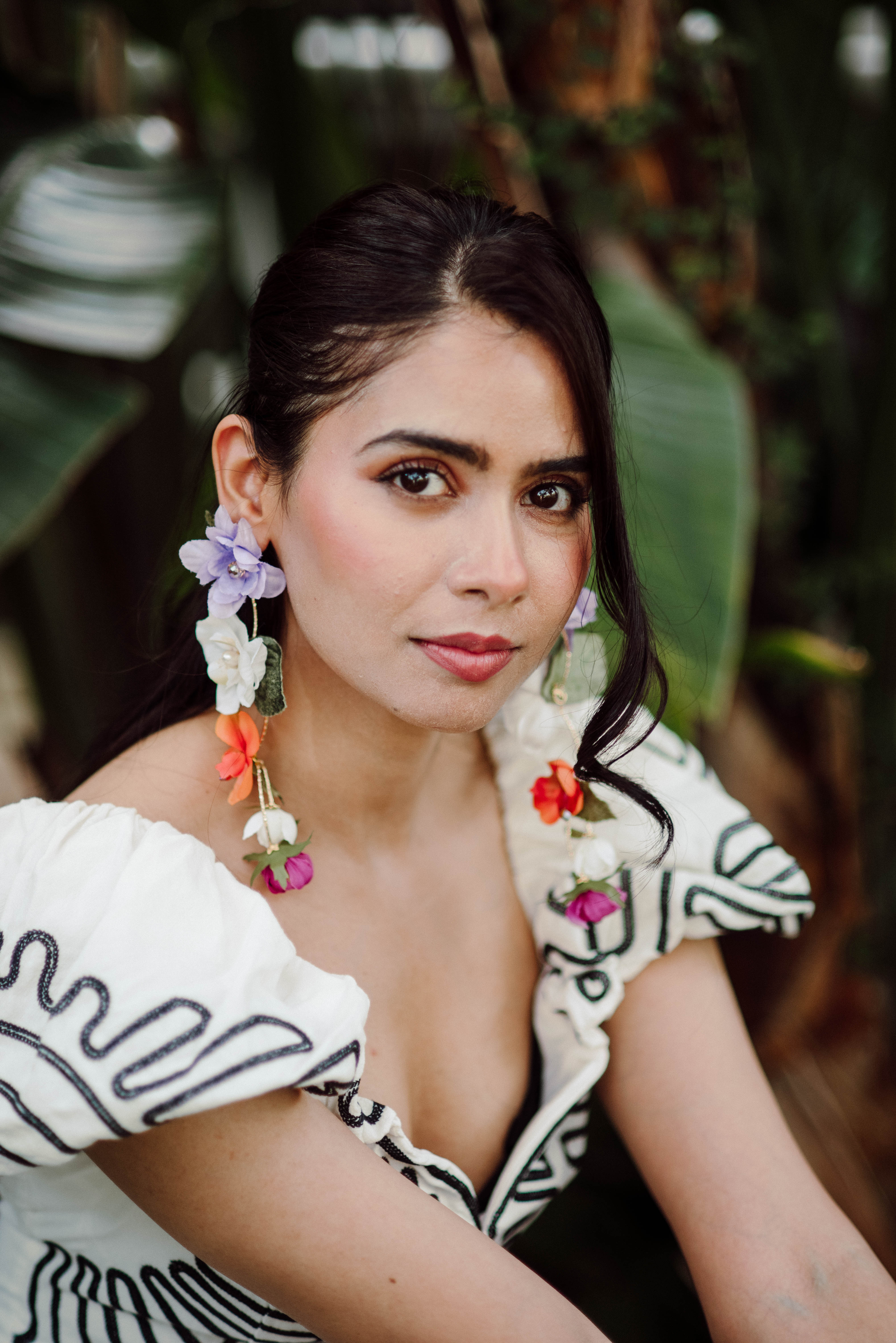 Garden Party Cascade Flower Earrings - Image 2