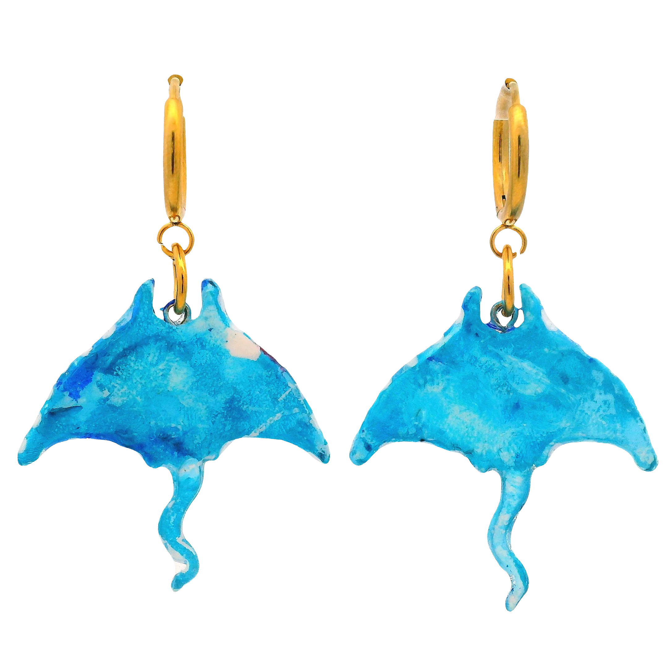 Handmade Manta Ray Earrings - Image 4
