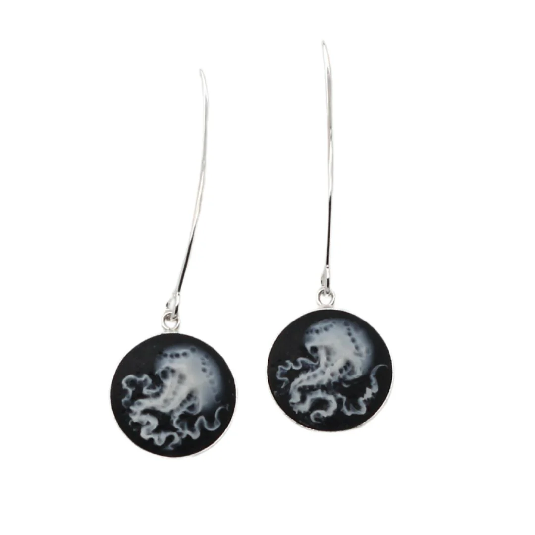 Handmade Polymer Jellyfish Hook Earrings - Image 2