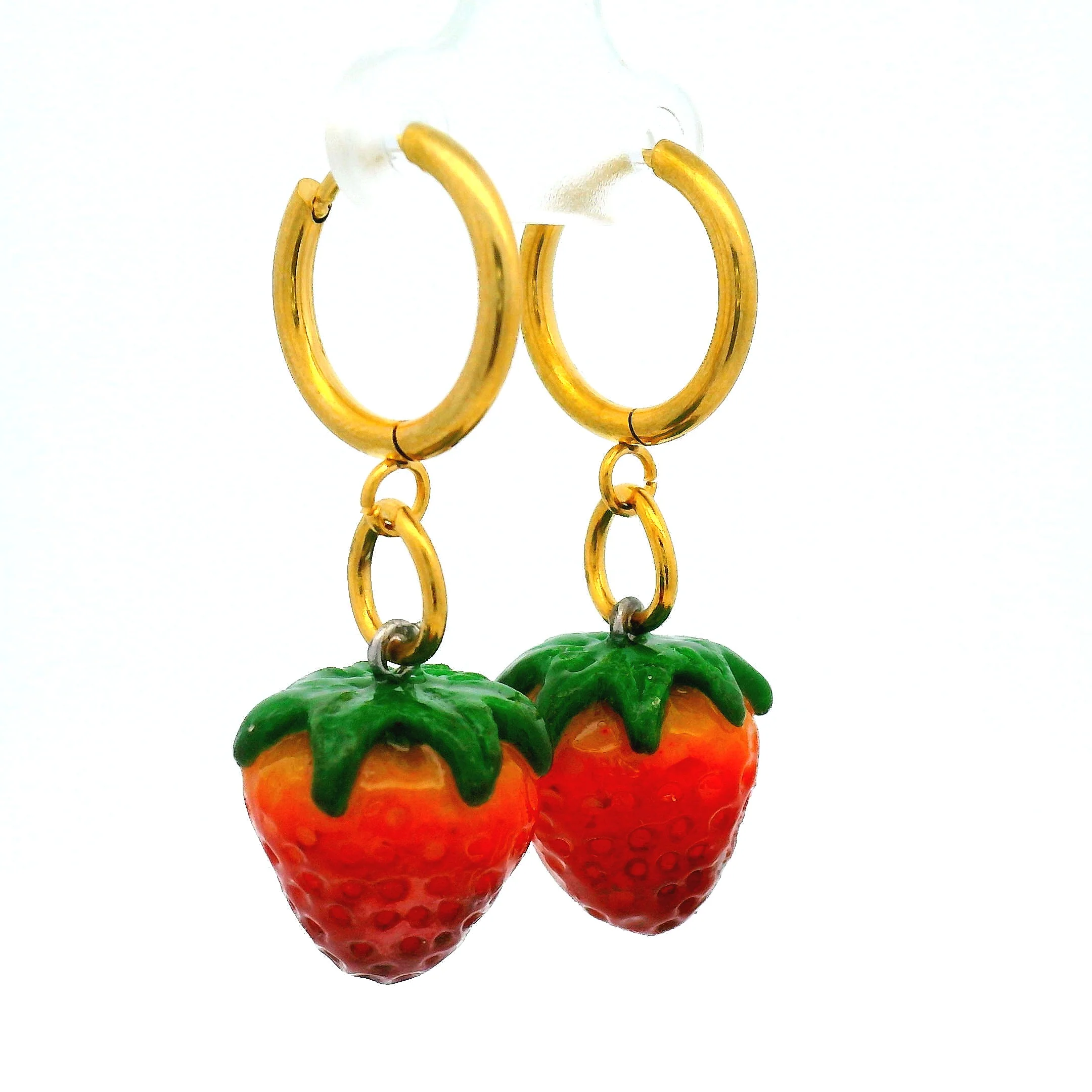 Handmade Strawberry Earrings - Image 2