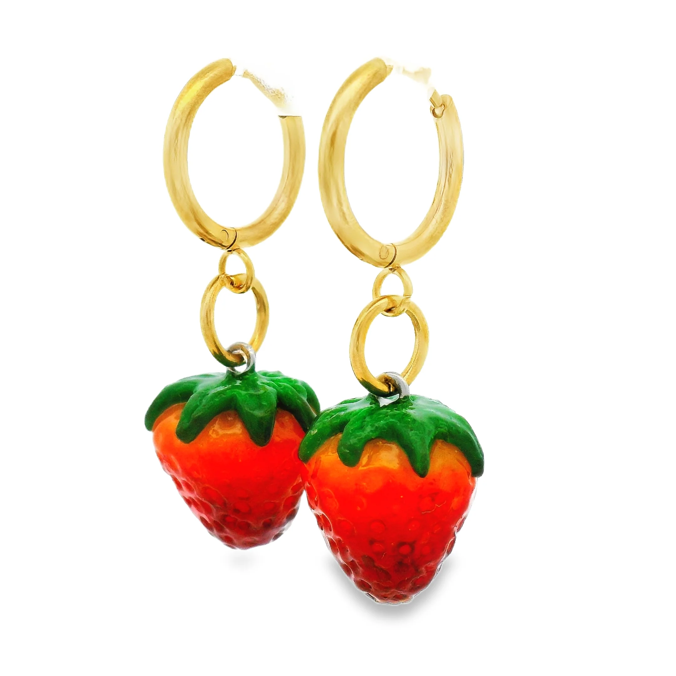 Handmade Strawberry Earrings - Image 3