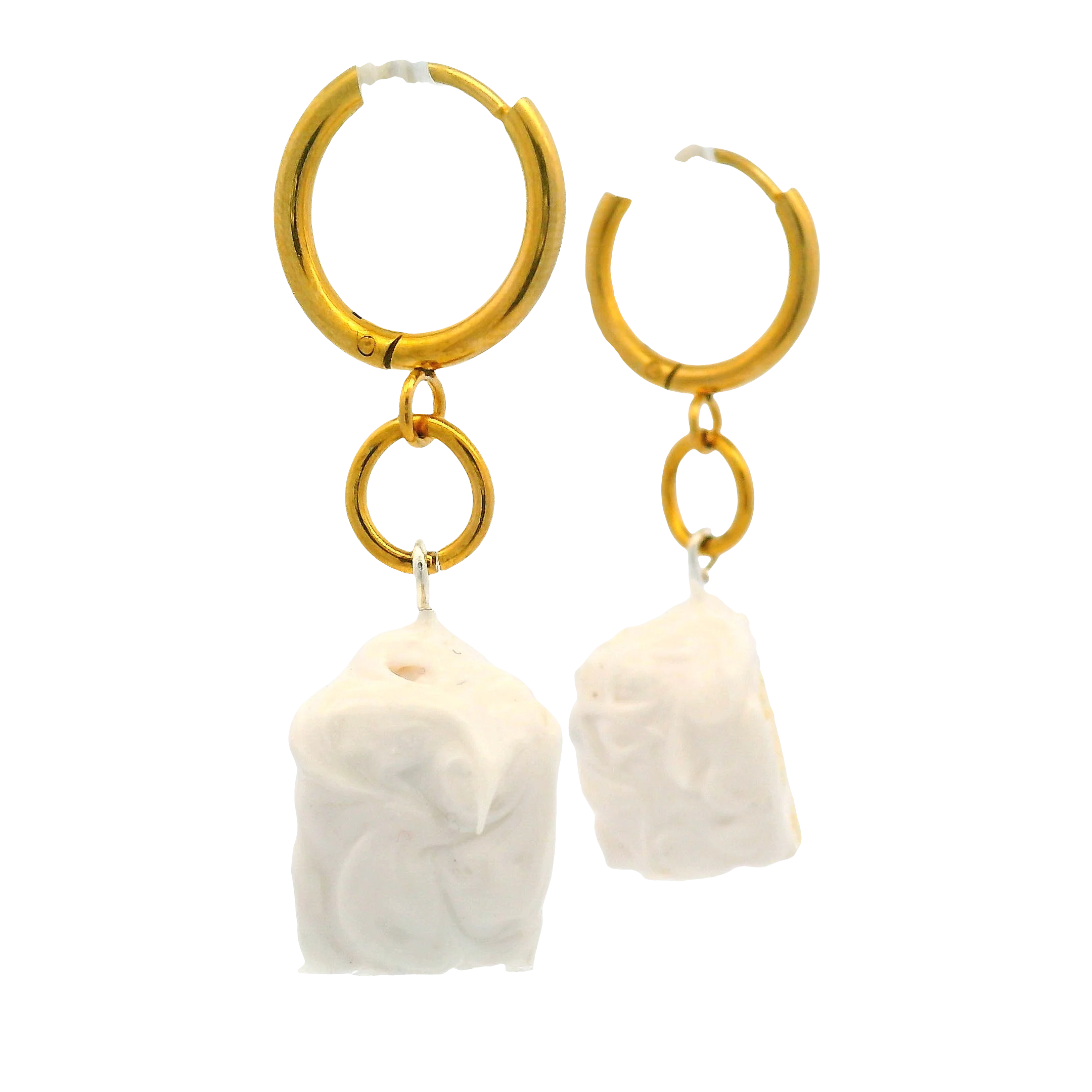 Handmade Vanilla Cake Slice Drop Earrings - Image 3
