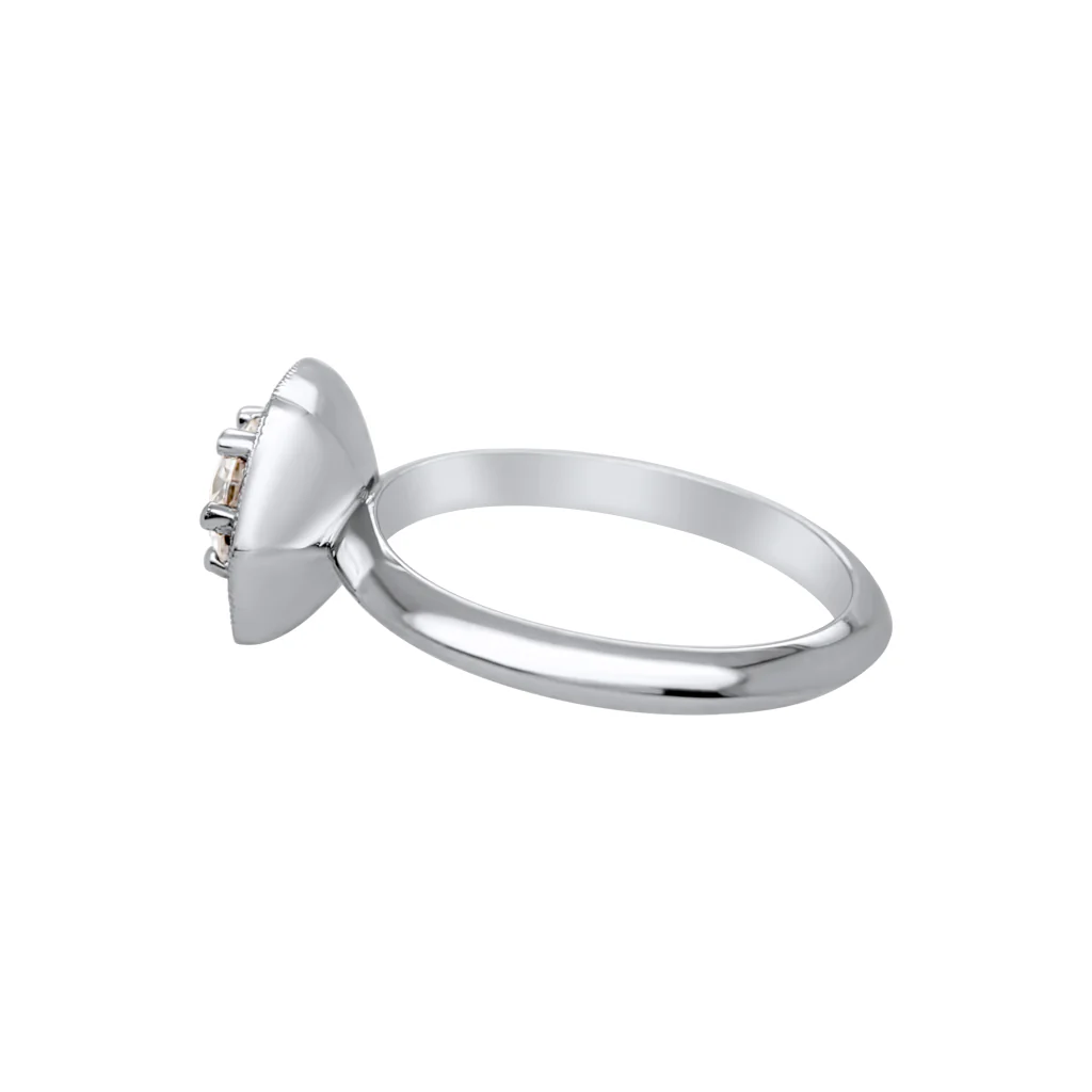 Hexagon Halo Moissanite Engagement Ring - Image 2