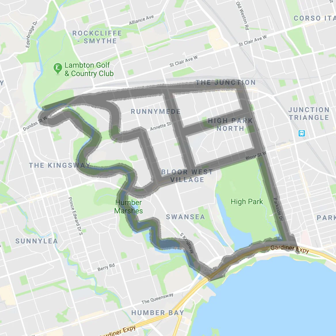 High Park/Junction/Bloor West Map Pendant - Image 2