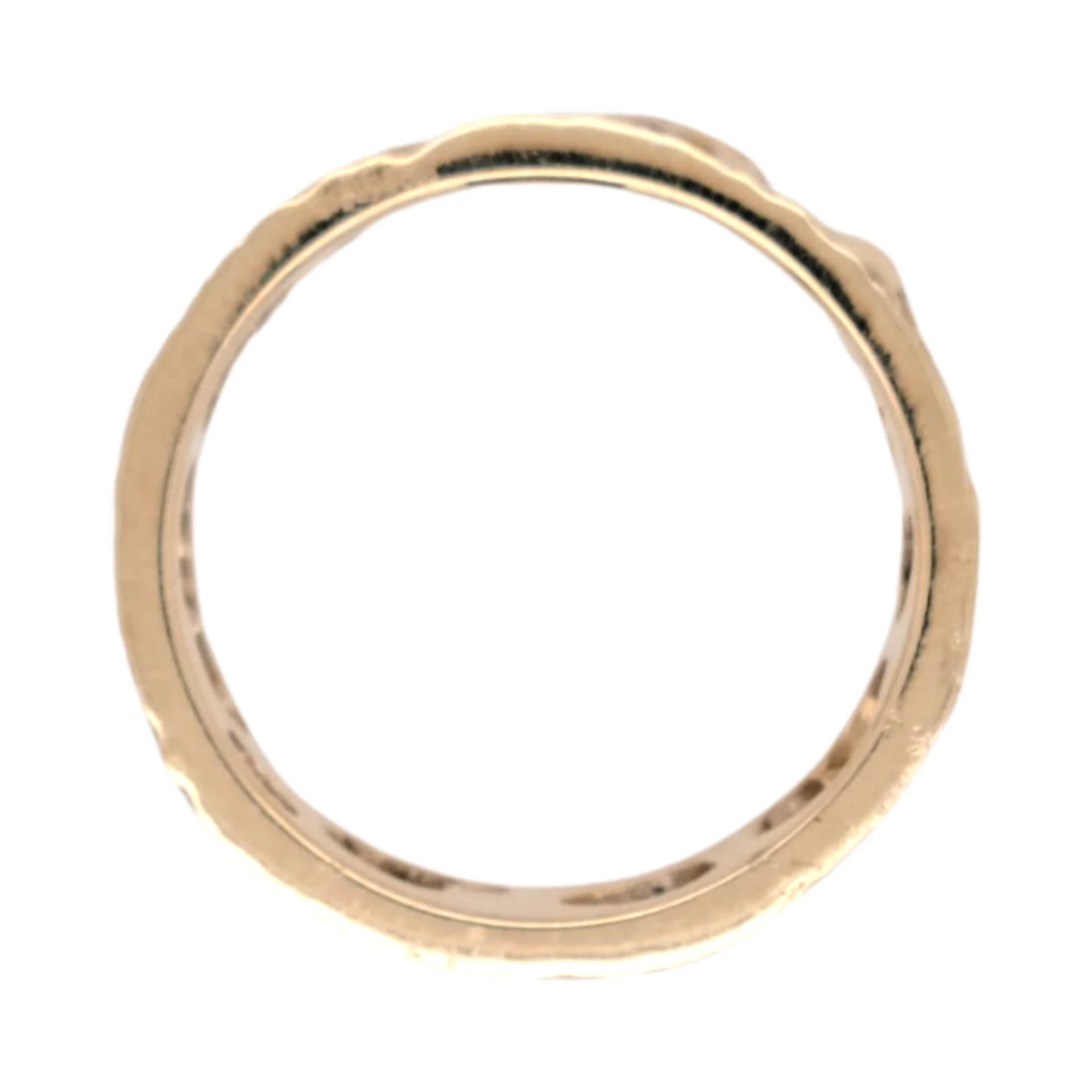 10k Yellow Gold Honeycomb Texture Wedding Band - Image 8