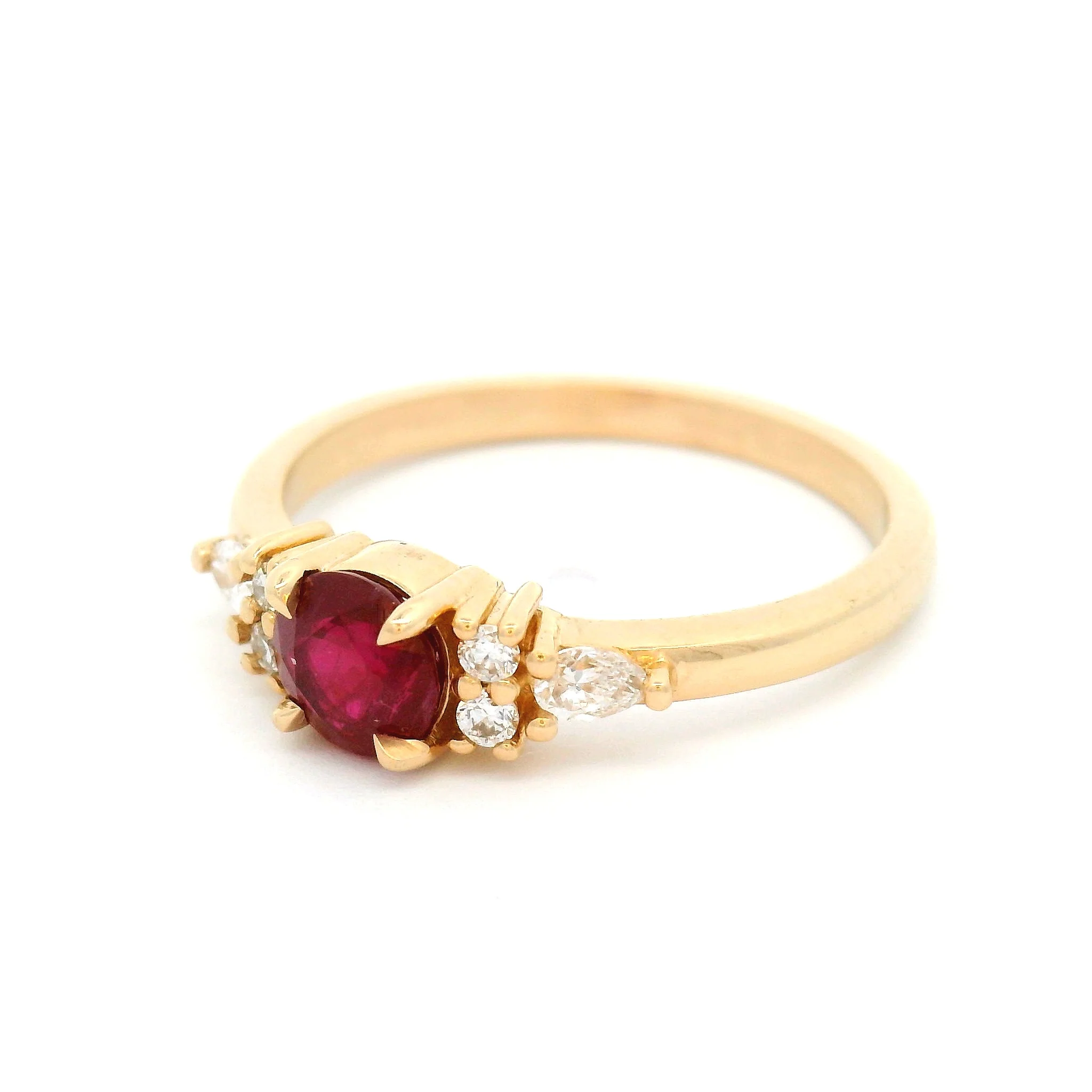 14k Yellow Engagement Ring with 0.65ct Ruby and Accent Lab-Grown Diamonds - Image 2