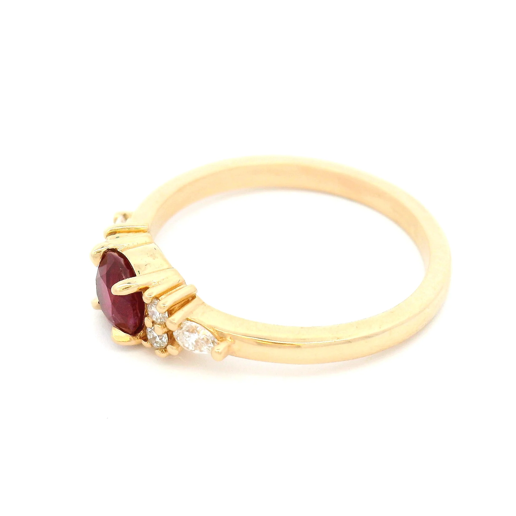 14k Yellow Engagement Ring with 0.65ct Ruby and Accent Lab-Grown Diamonds - Image 3