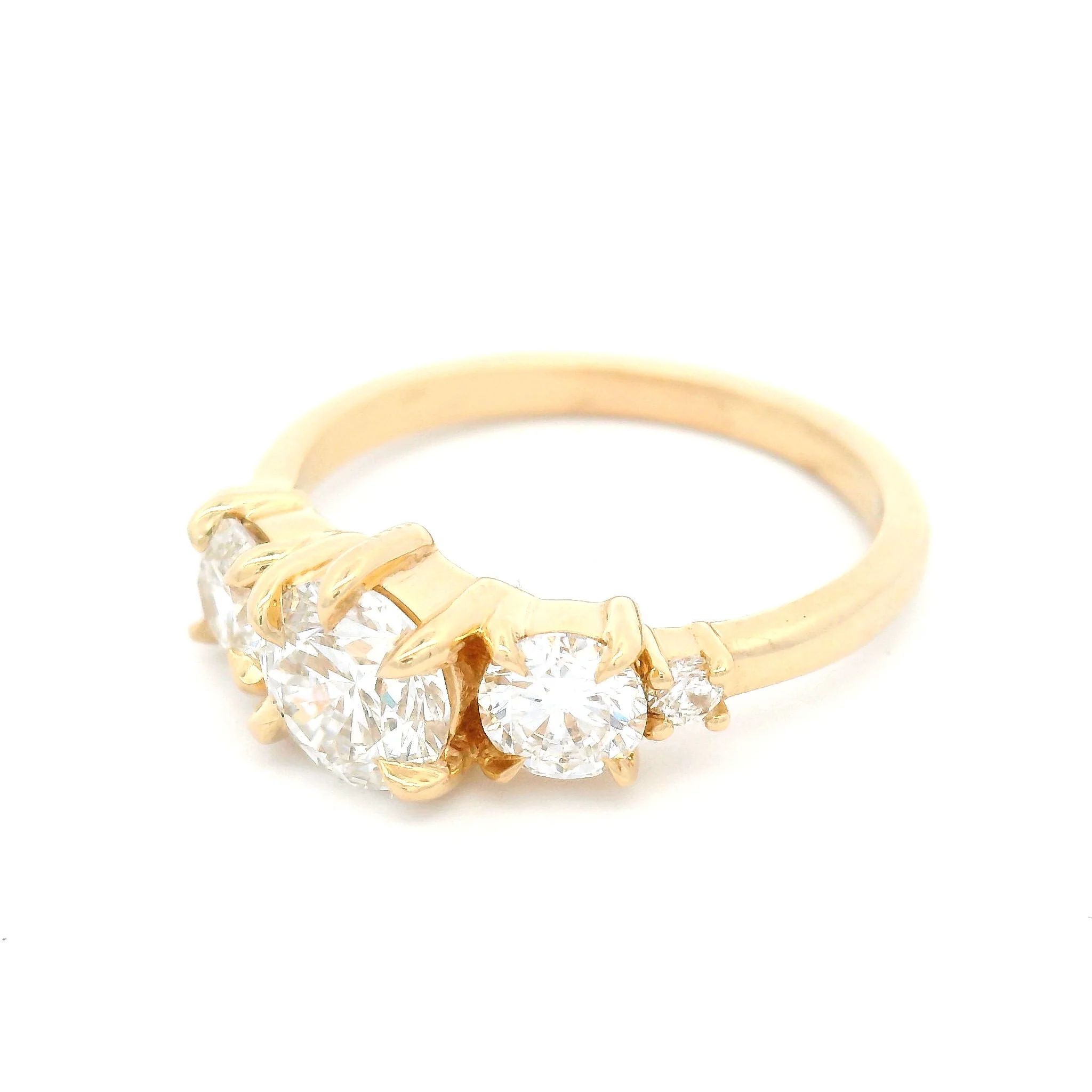 14k Yellow Five Stone Engagement Ring with 1.42cts Lab Grown Diamonds - Image 2
