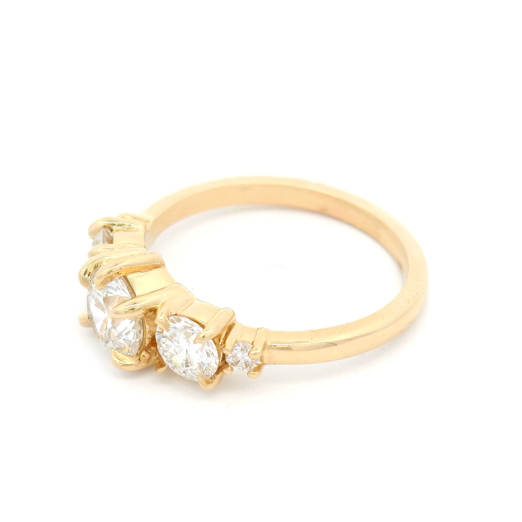 14k Yellow Five Stone Engagement Ring with 1.42cts Lab Grown Diamonds - Image 3