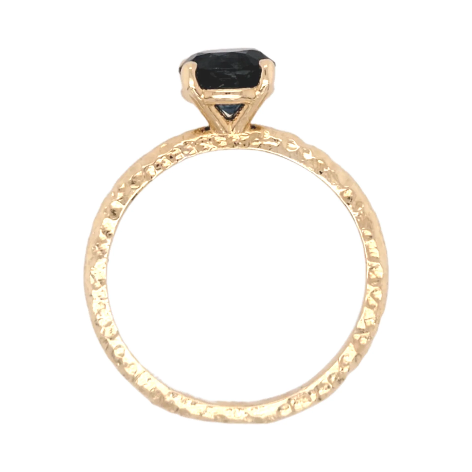 14k Yellow Solitaire with 1.27ct Round Blue Sapphire - Image 5
