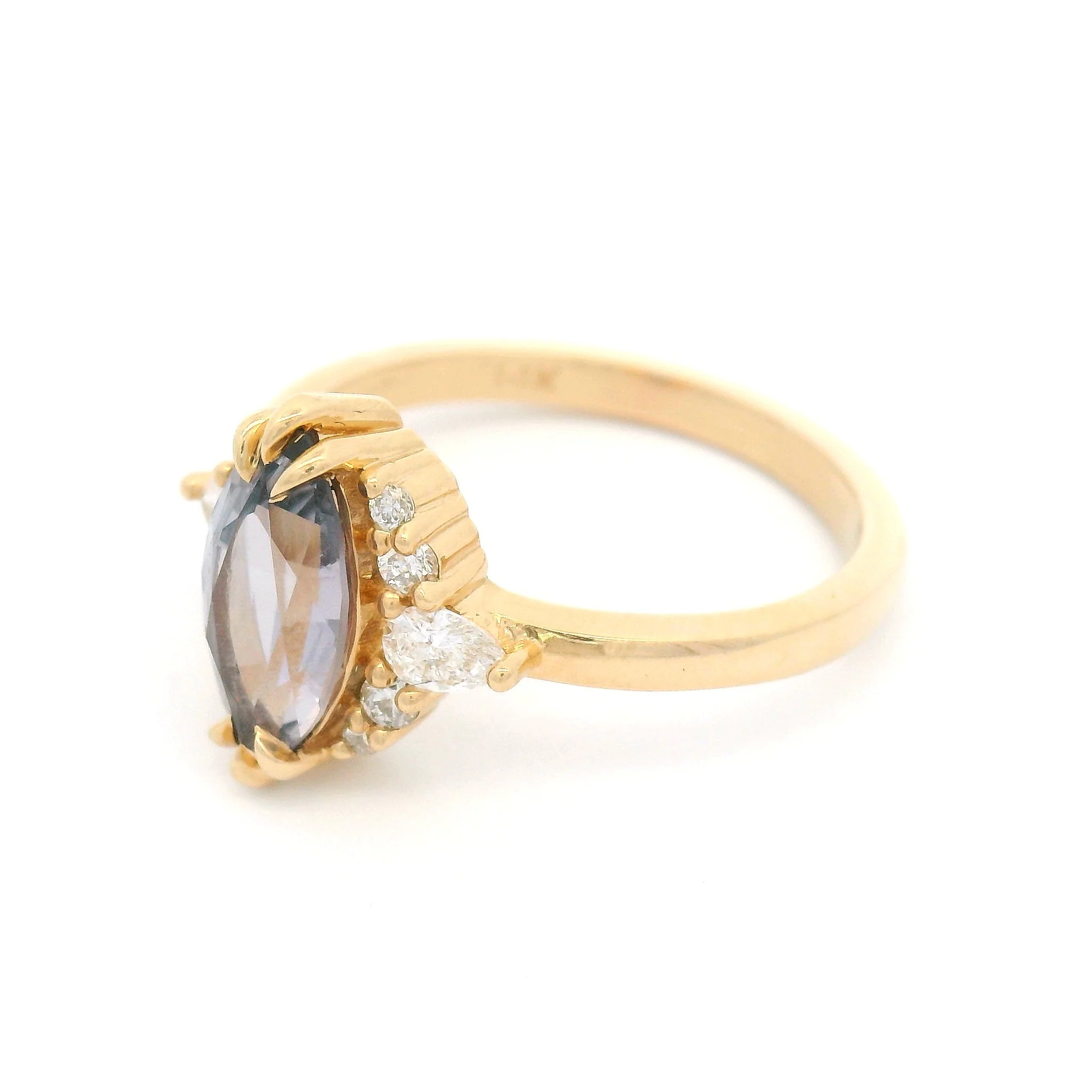 14k Yellow Ring with Natural 1.24ct Purple Sapphire and Accent Lab-Grown Diamonds - Image 4