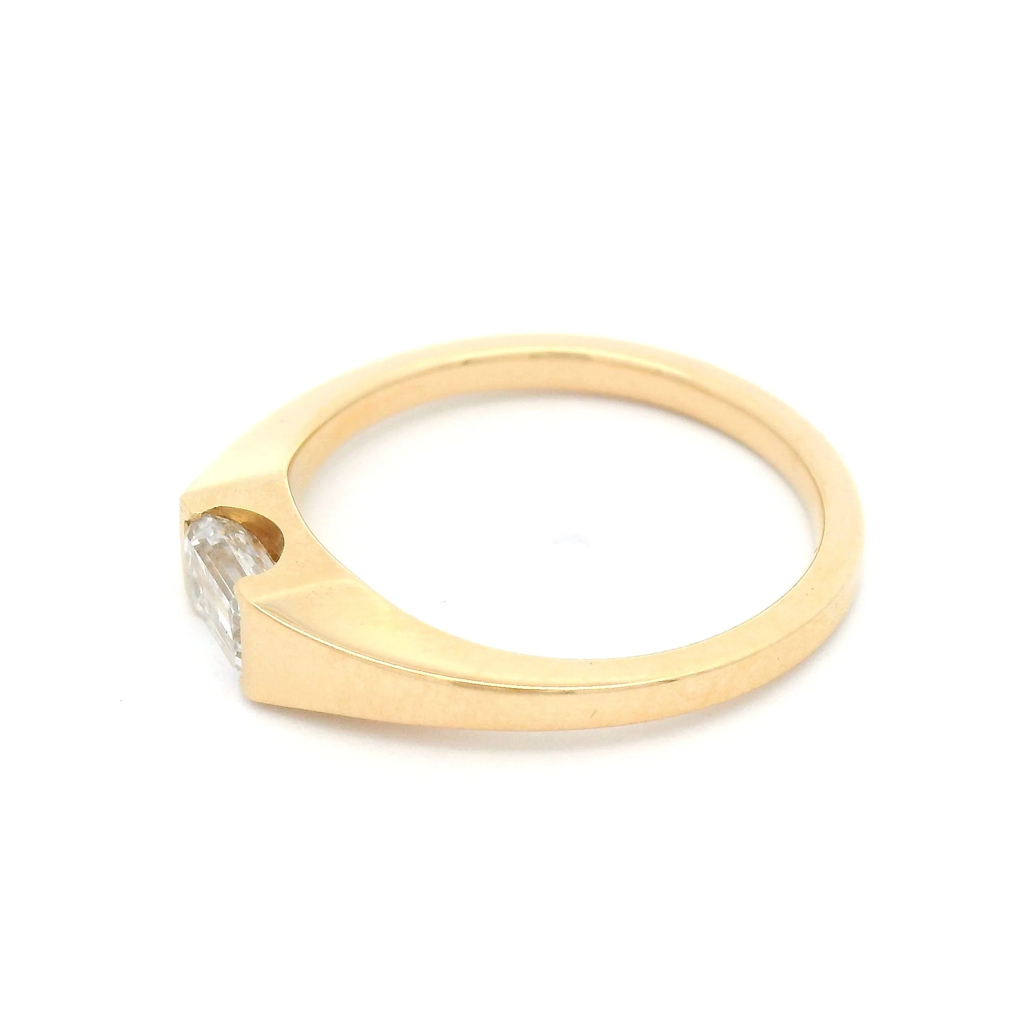 14k Yellow Solitaire with 0.48ct Emerald-Cut Lab-Grown Diamond - Image 3