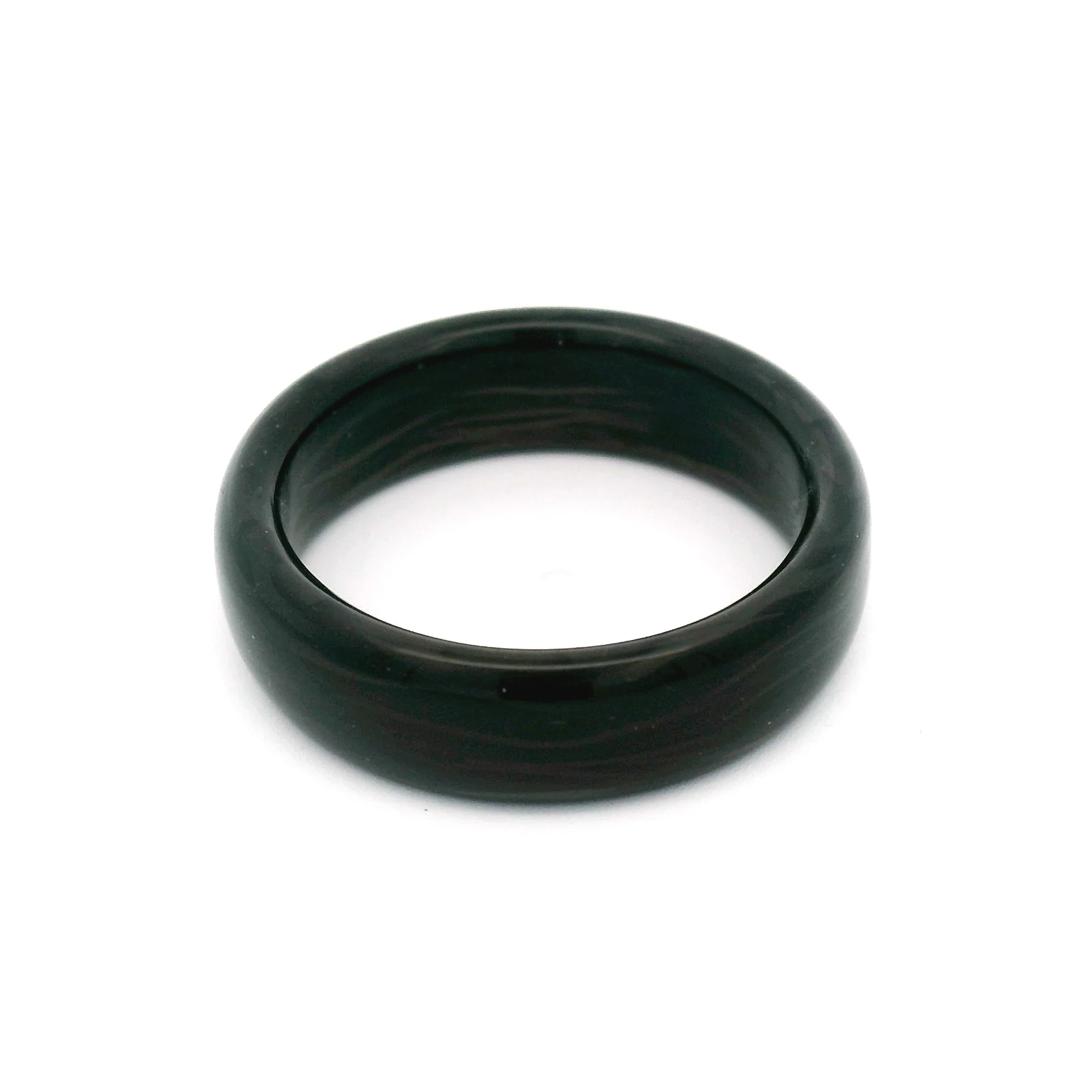 Black Carbon Fibre Half Round Comfort Fit 6.5mm Wide Band - Image 2