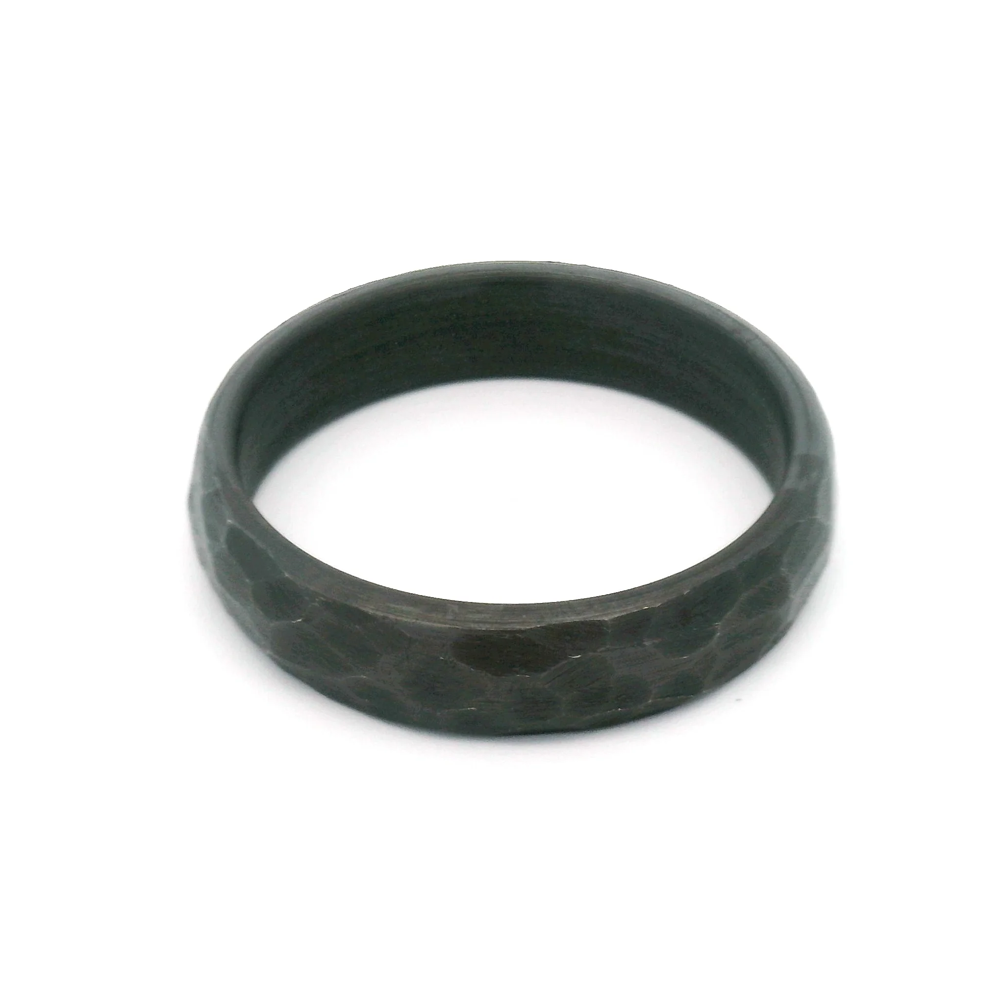 Hammered Black Zirconium 5mm Wide Band - Image 2
