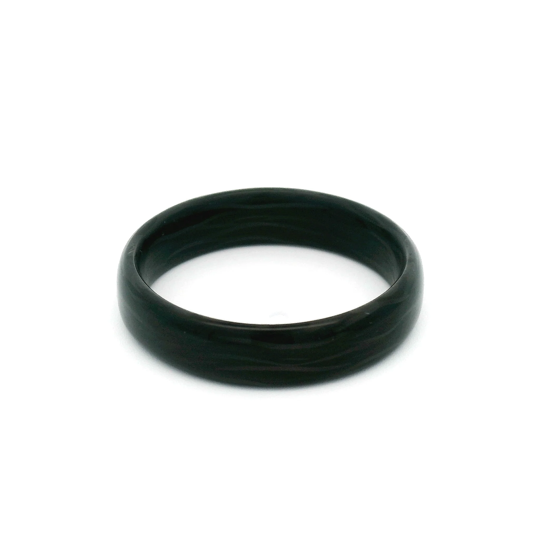 Polished Carbon Fibre Soft Domed Comfort Fit 5mm Wide Band - Image 3