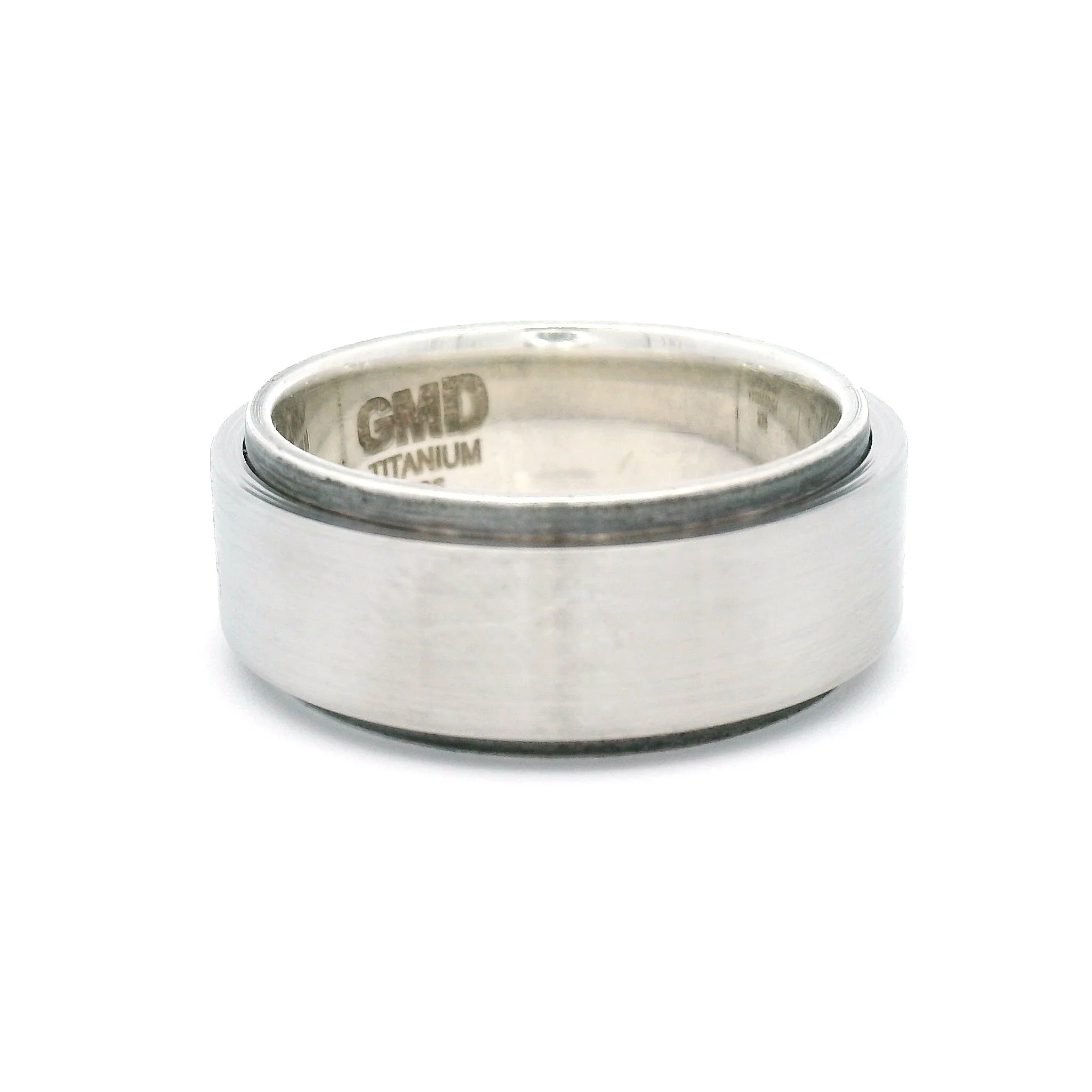 Titanium with Sterling Silver Sleeve 8.5mm Wide Band - Image 2