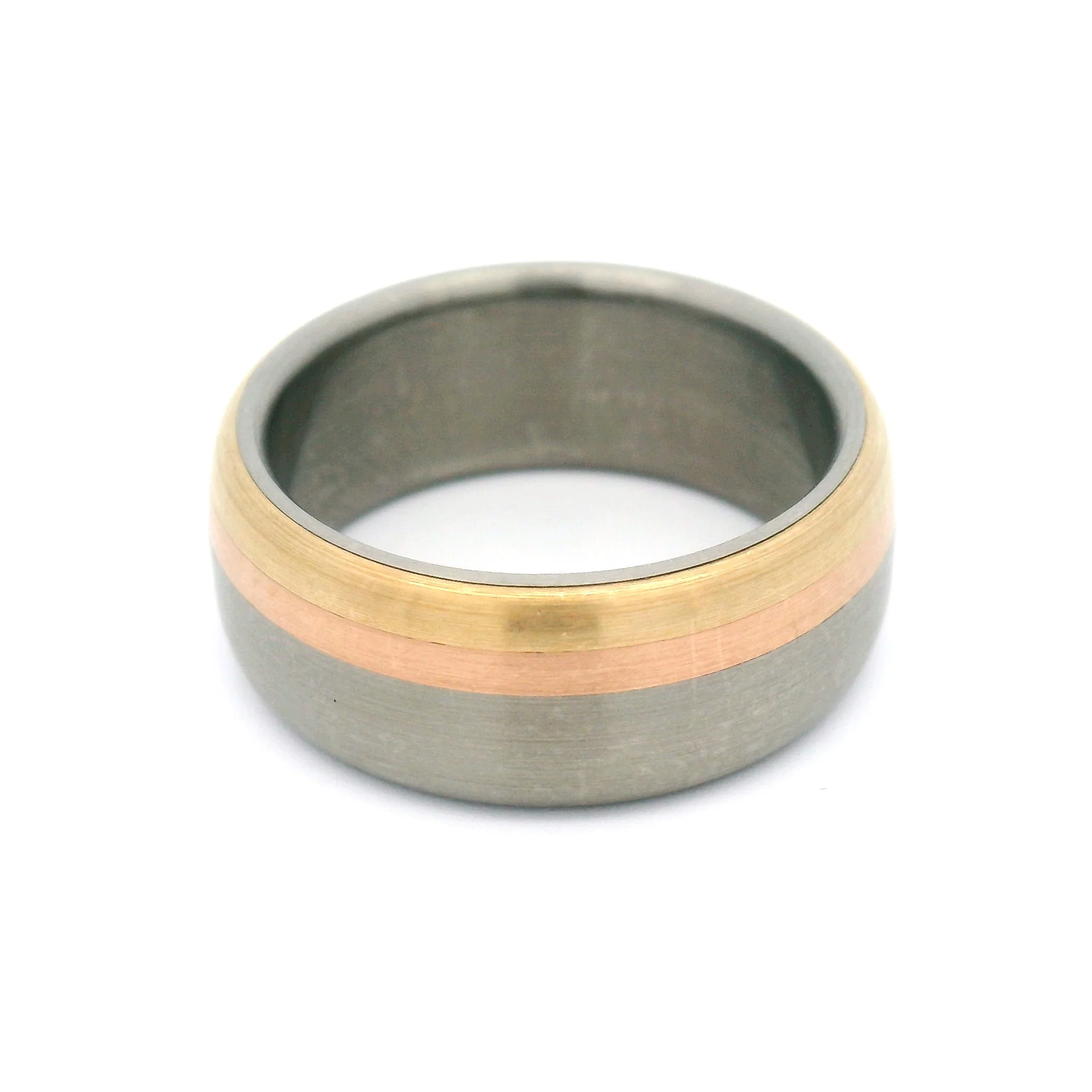 Titanium with 10k Yellow and Rose Gold Accents 7.5mm Wide Band - Image 2