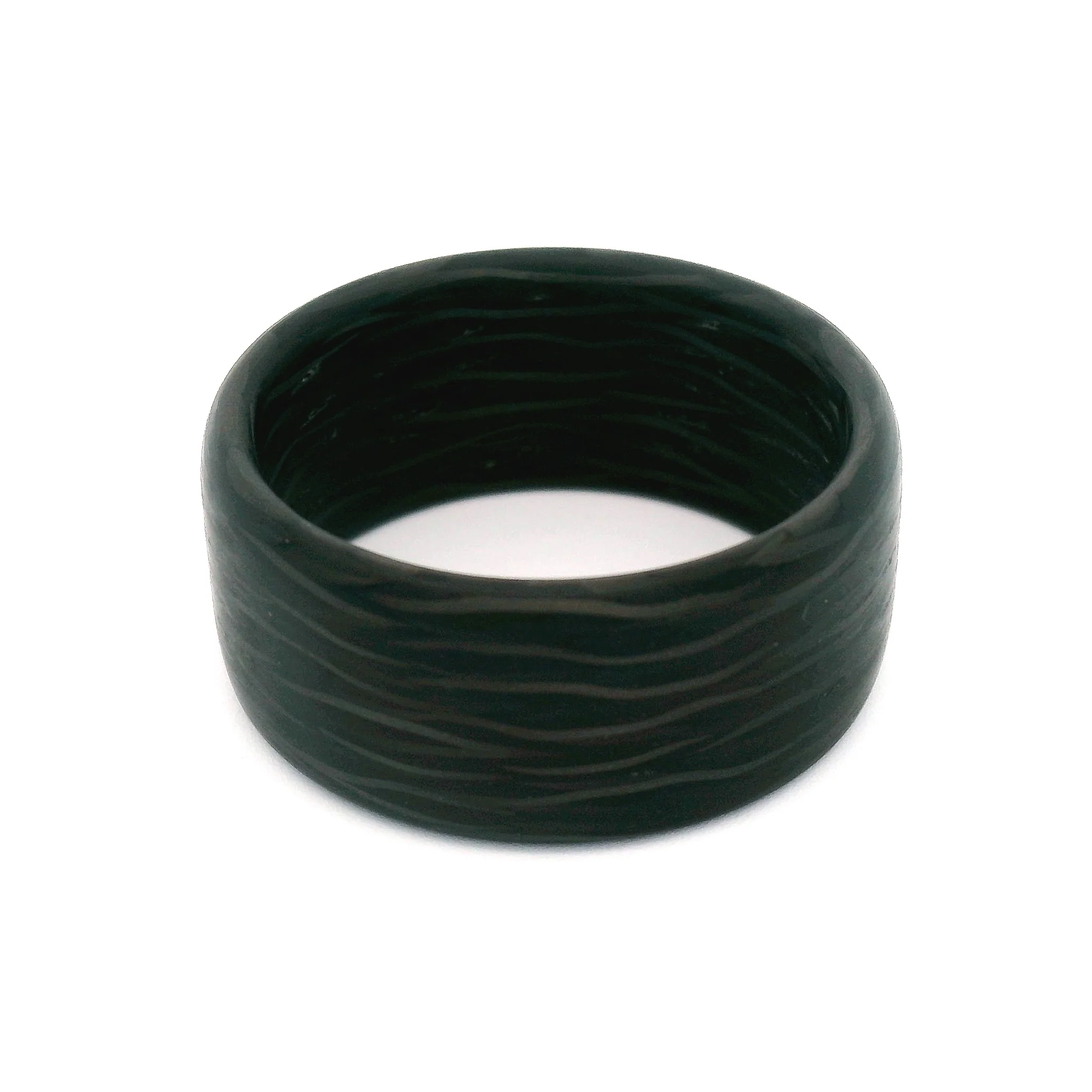 Carbon Fibre Soft Domed Comfort Fit 10mm Wide Band - Image 2