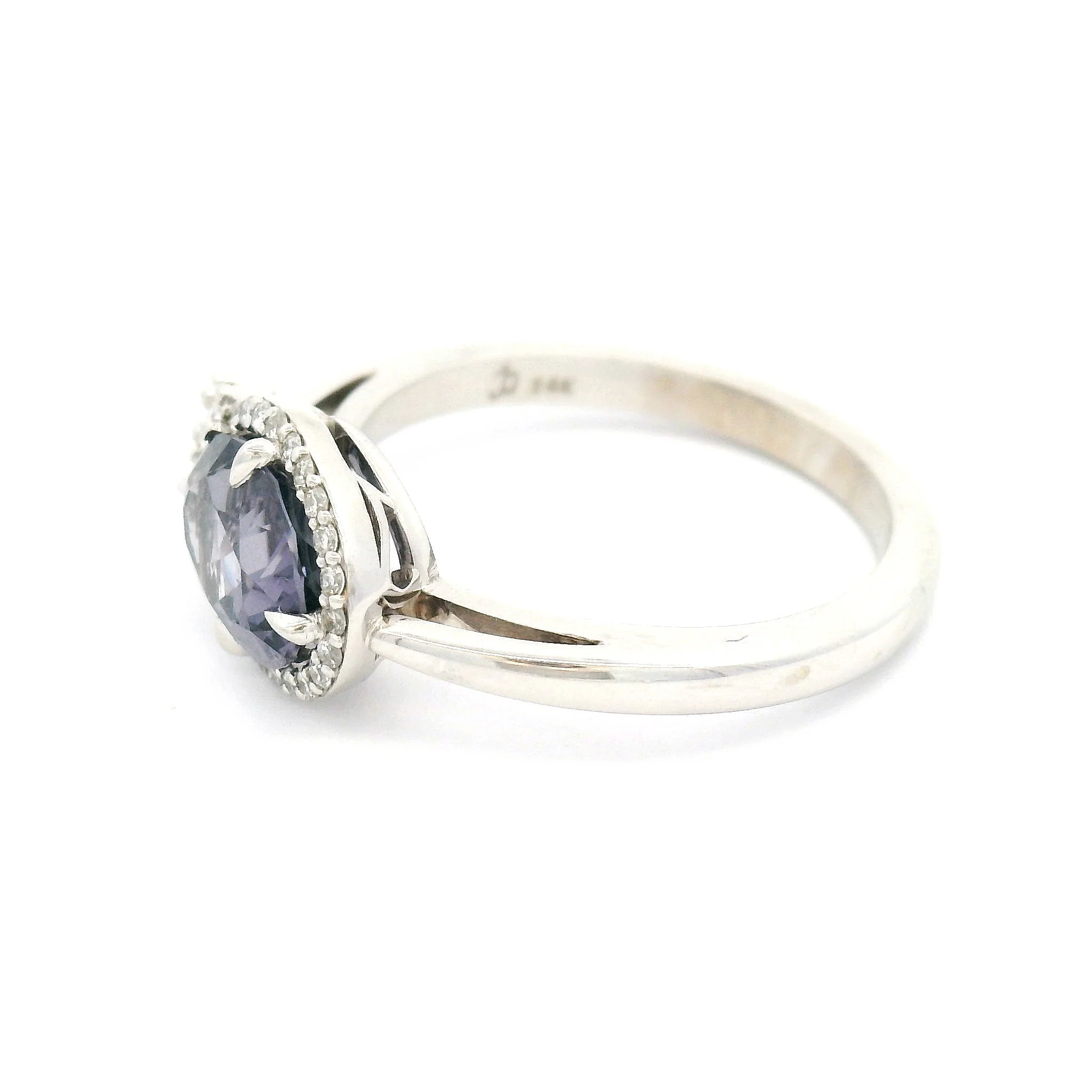 Hyacinth - 14k White Engagement Ring with 1.63ct Purple Spinel and Accent Diamonds - Image 3