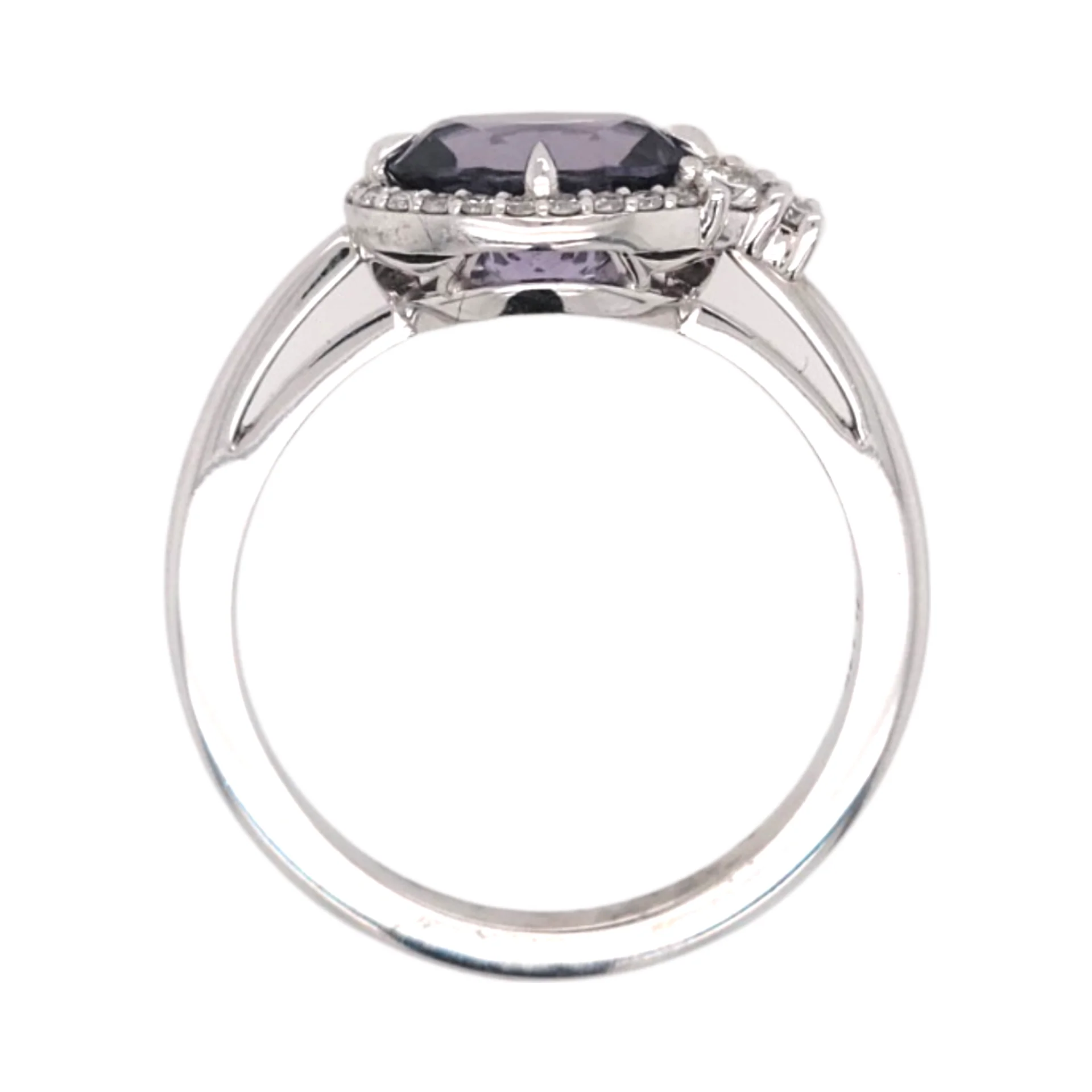 Hyacinth - 14k White Engagement Ring with 1.63ct Purple Spinel and Accent Diamonds - Image 4