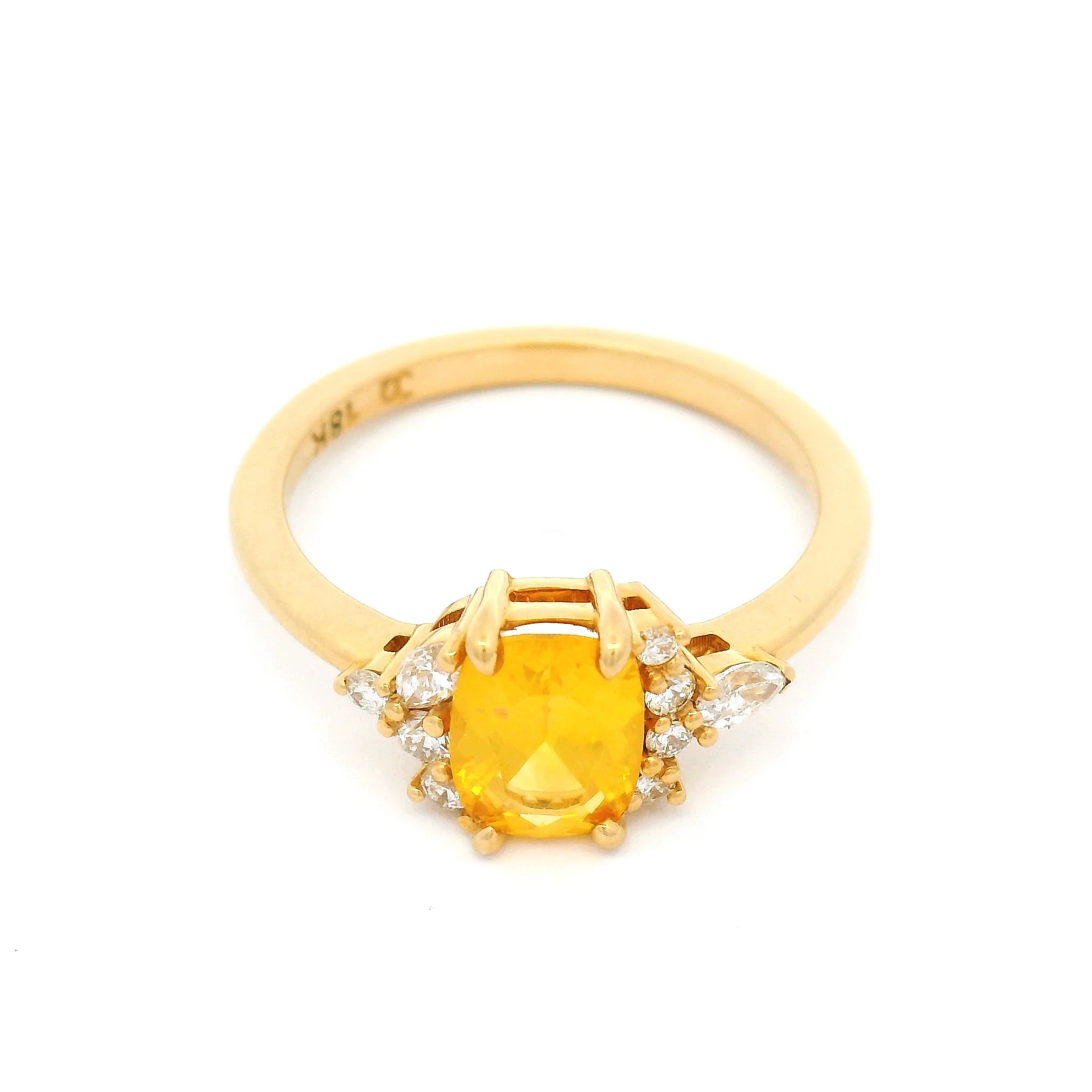 18k Yellow Engagement Ring with 1.25ct Yellow Sapphire and Accent Diamonds - Image 4
