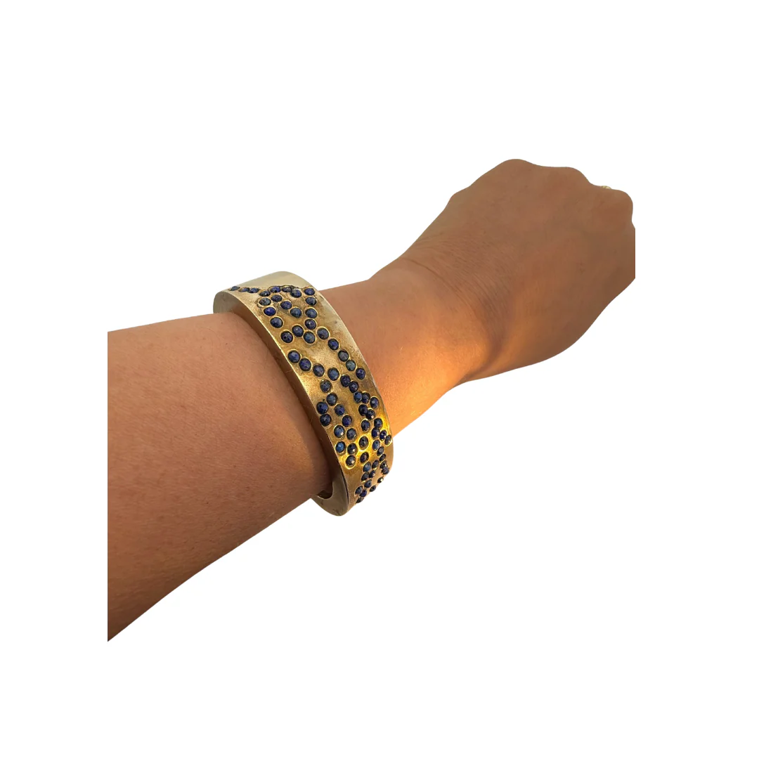 Lapis Beaded Inlay Cuff - Image 2